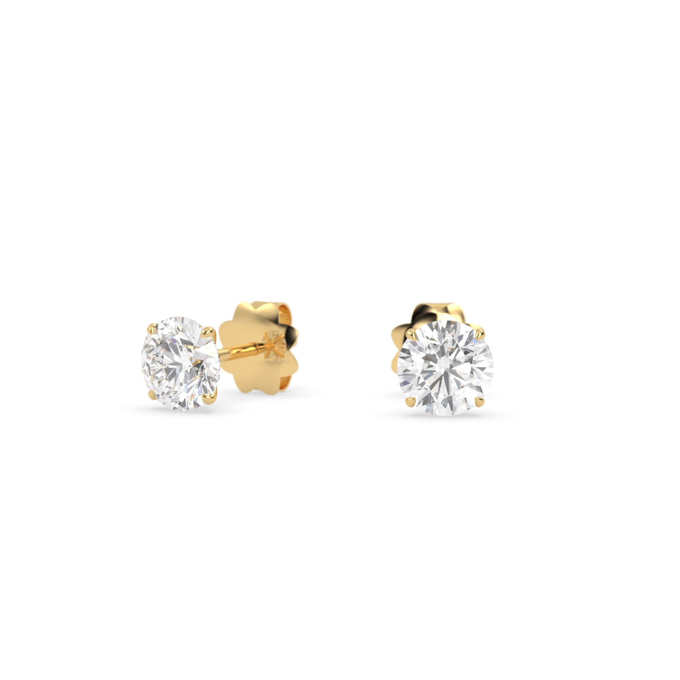 18k white gold  diamond stud earrings with 4 prongs Photos & images