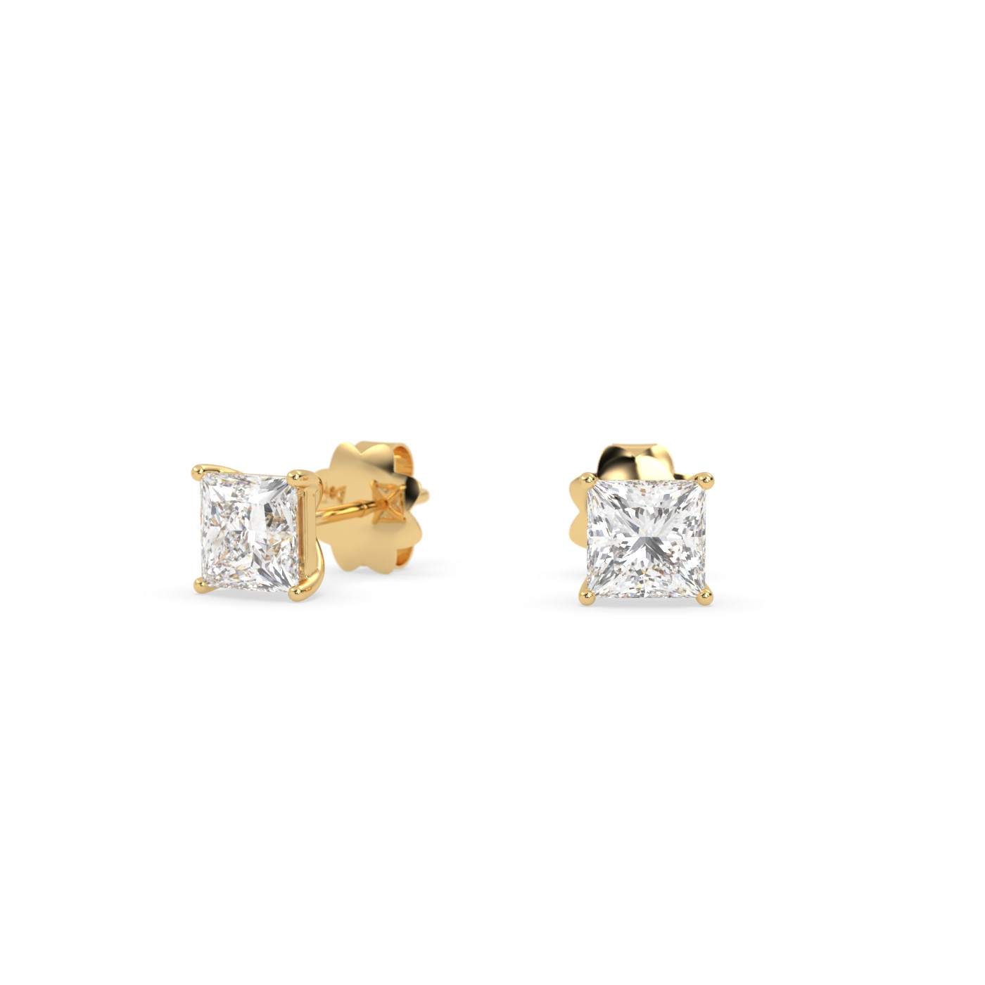 18k rose gold  princess-cut diamond earrings Photos & images