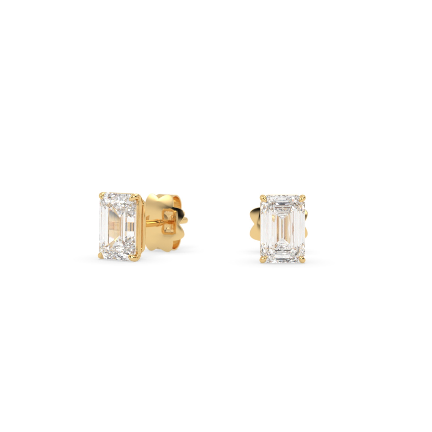 18k rose gold  oval diamond stud earrings with secure screw backs