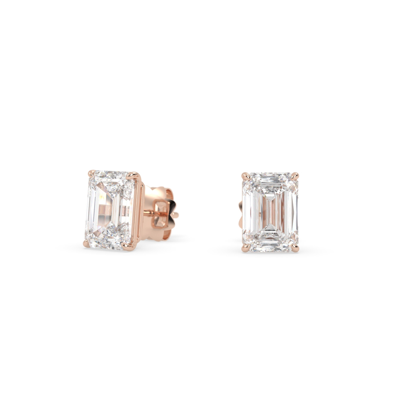 18k rose gold  diamond solitaire stud earrings for men and women Photos & images