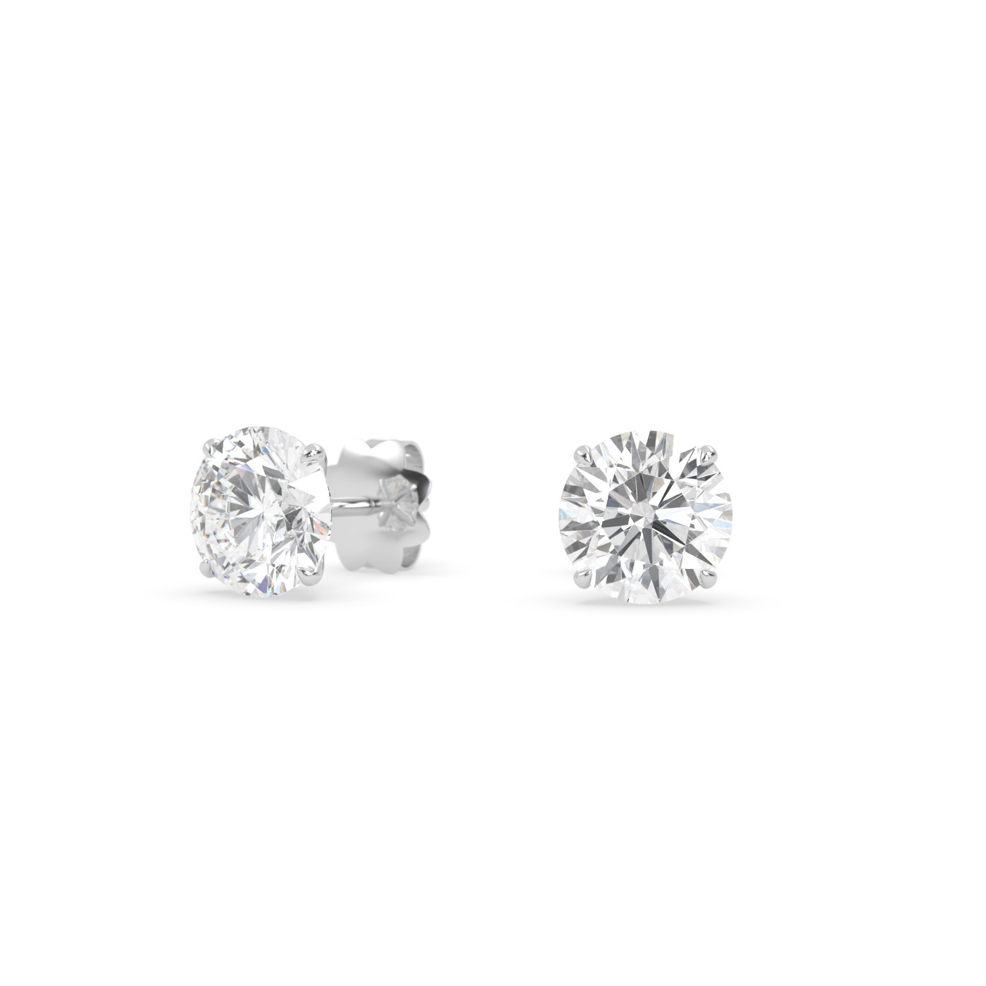 18k white gold  diamond stud earrings with 4 prongs Photos & images