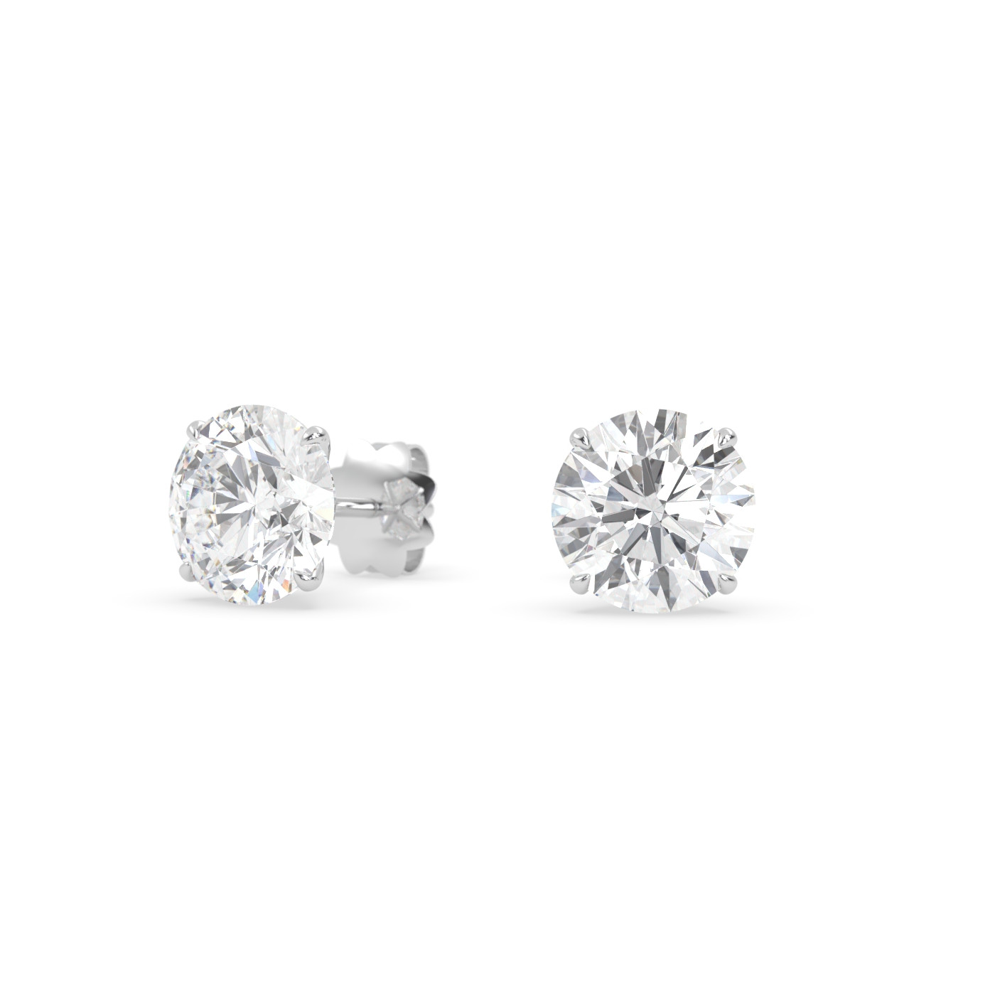 18k white gold  diamond stud earrings with 4 prongs Photos & images