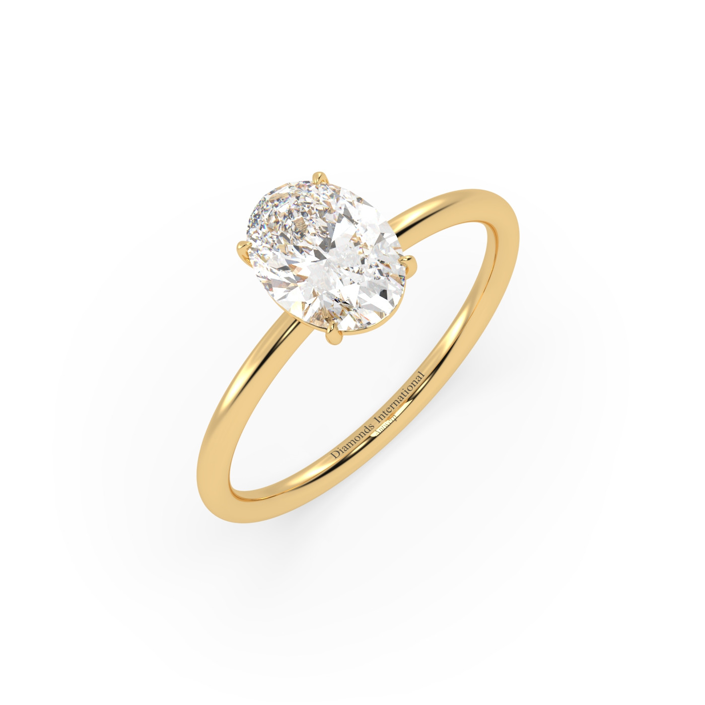 18k yellow gold  solitaire ring with 1-0 carat oval diamond