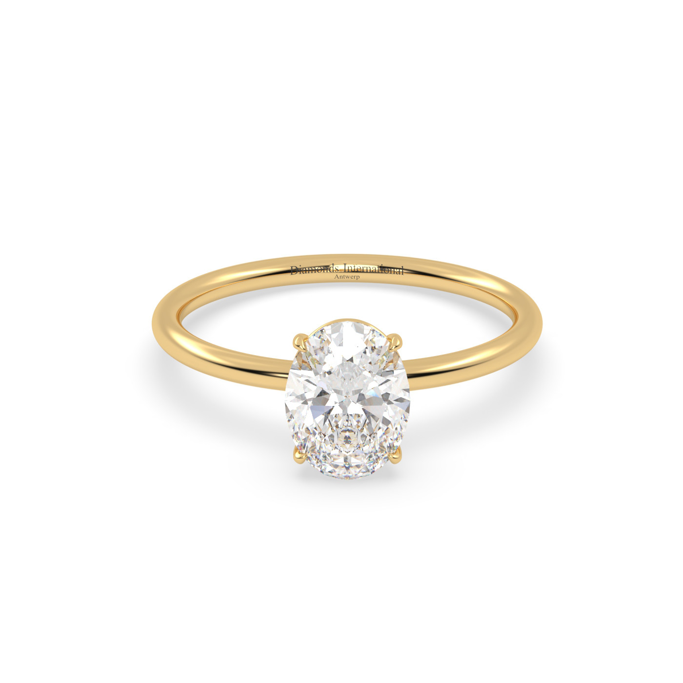 18k rose gold  solitaire ring with 1-0 carat oval diamond Photos & images