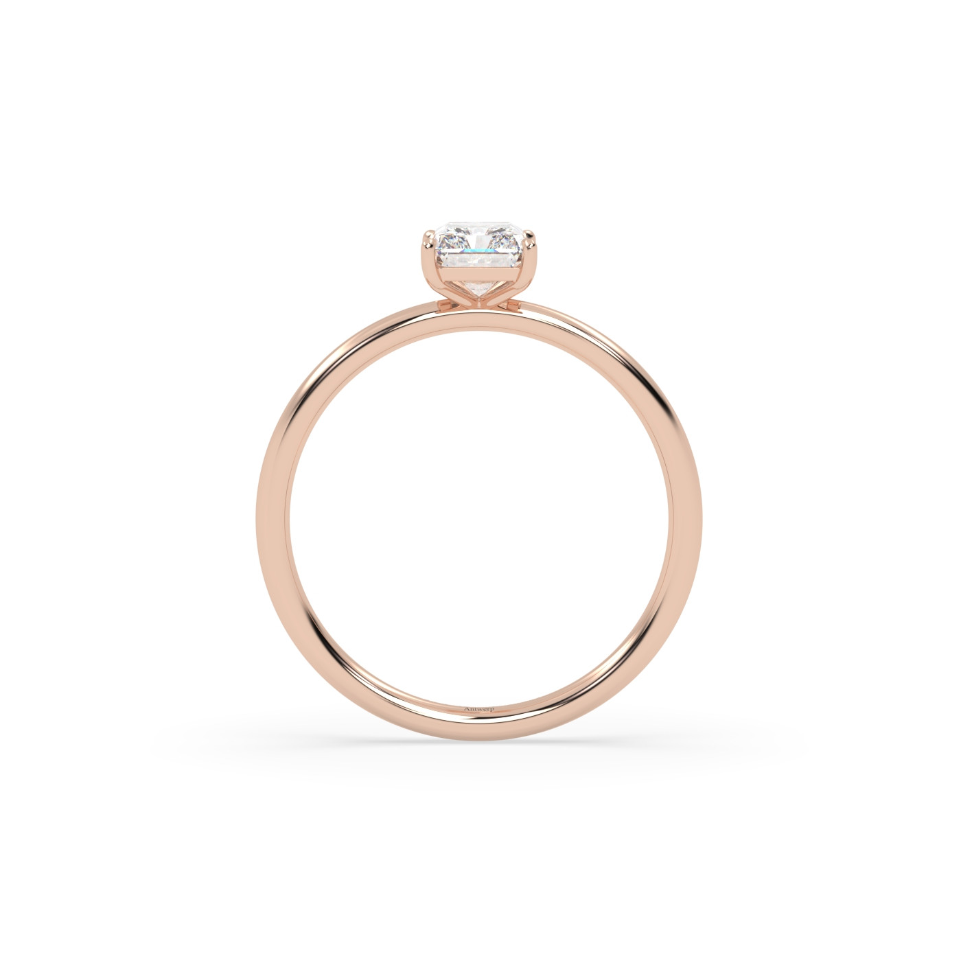 18k rose gold  radiant cut diamond engagement ring