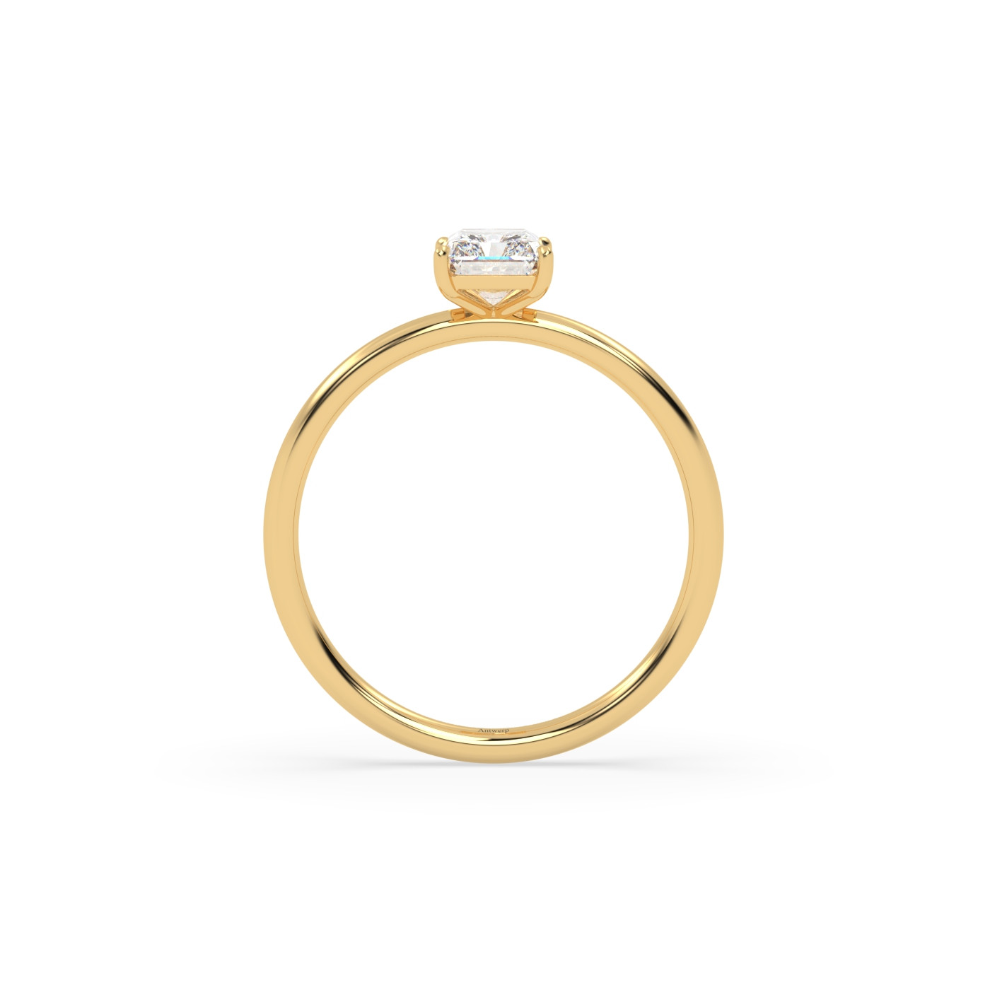 18k yellow gold  radiant cut diamond engagement ring