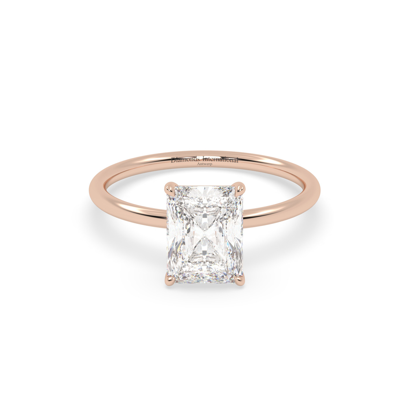 18k rose gold  radiant cut diamond engagement ring Photos & images