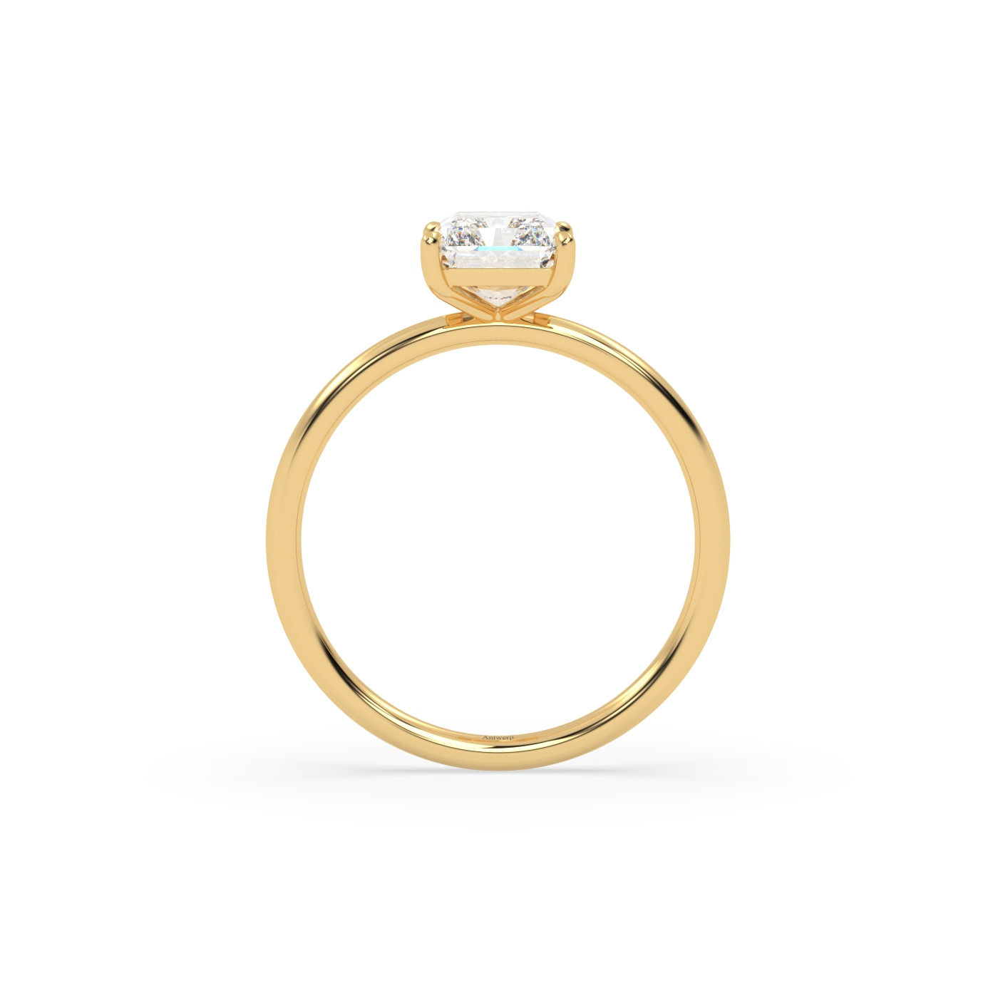 18k yellow gold  radiant cut diamond engagement ring