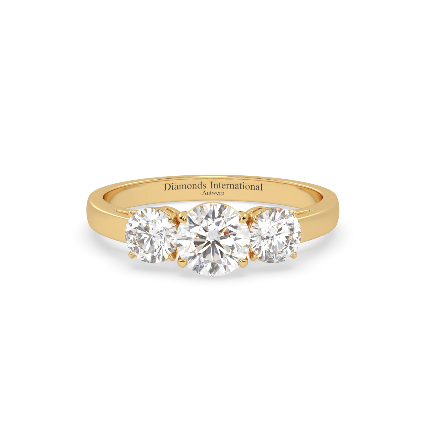 18k or blanc  bague diamant 3 pierres taille ronde Photos & images