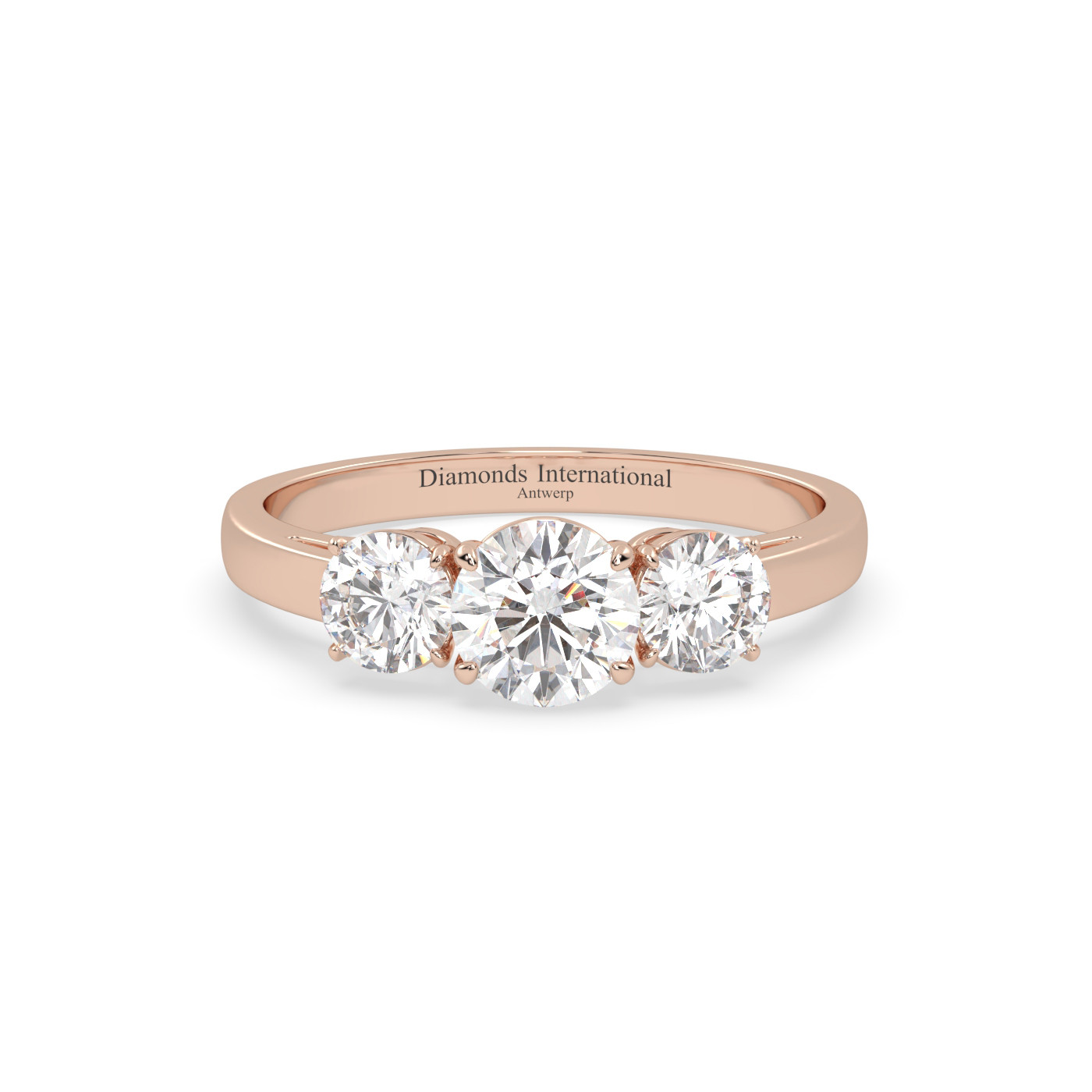18k or blanc  bague diamant 3 pierres taille ronde Photos & images