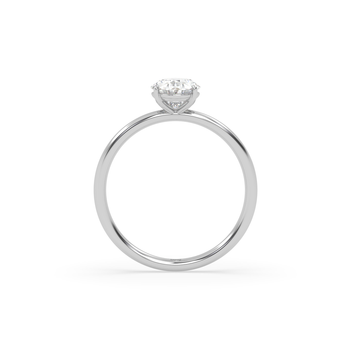 18k white gold  solitaire ring with 1-0 carat oval diamond