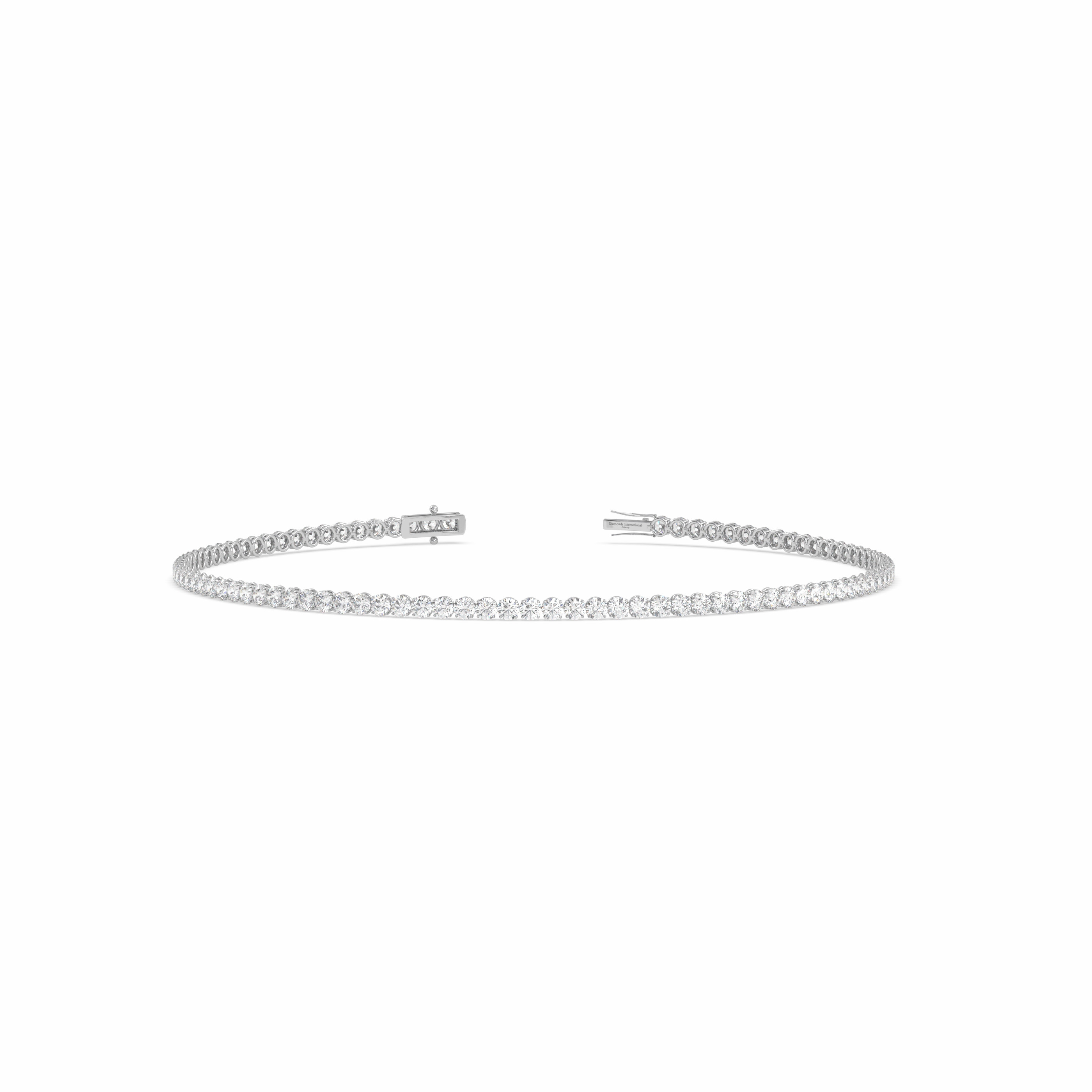 18k white gold 2.0 carat round cut diamond tennis bracelet