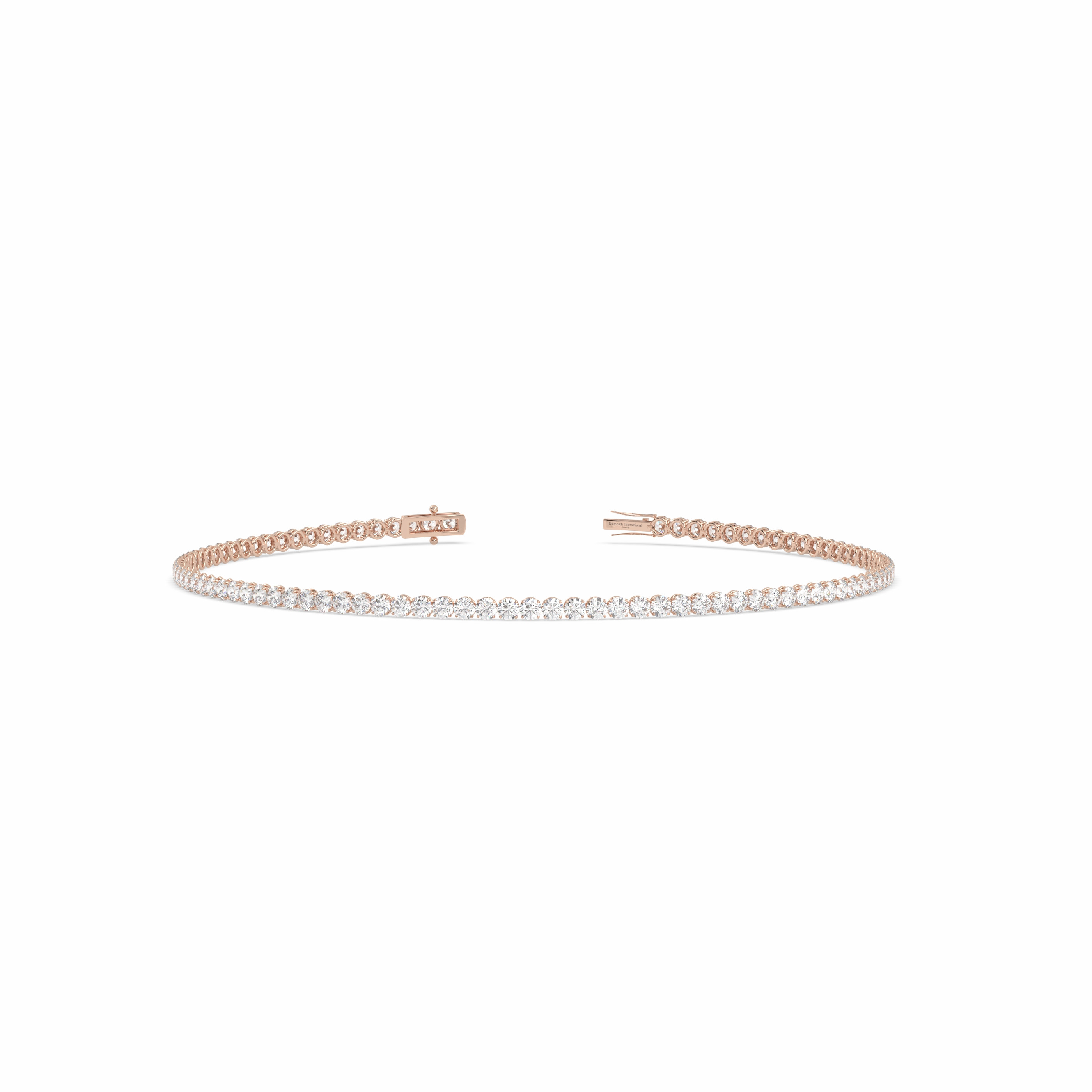 18k rose gold 2.0 carat  round cut diamond tennis bracelet