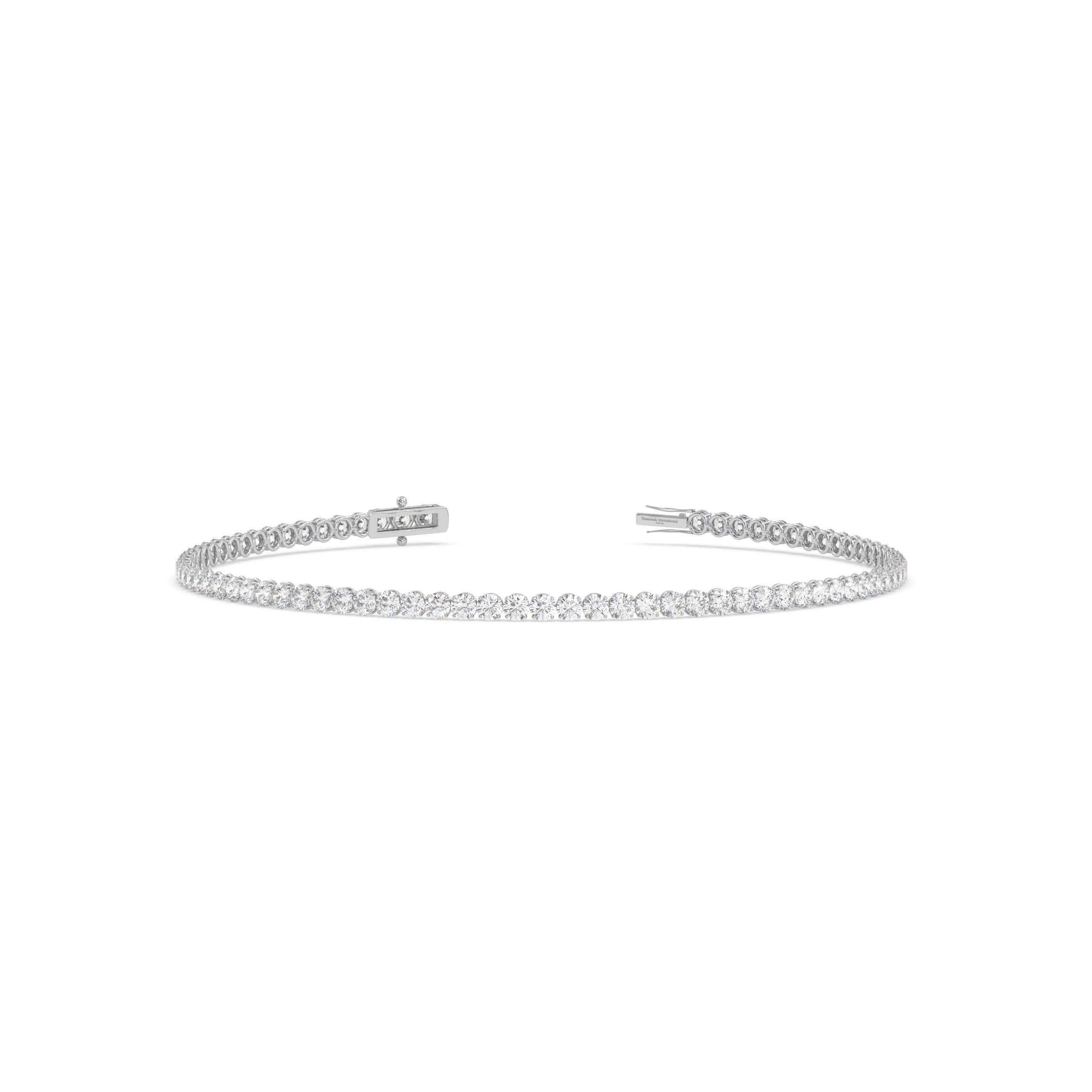 18k white gold 3.0 carat  round cut diamond tennis bracelet