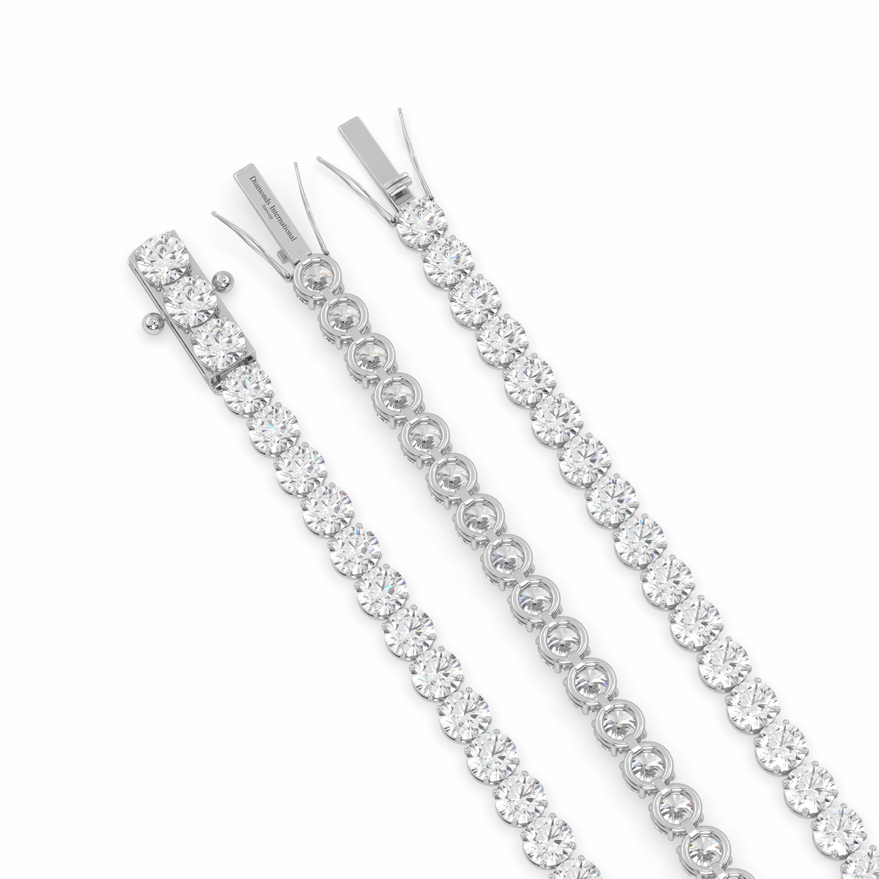 18k white gold 3.0 carat  round cut diamond tennis bracelet