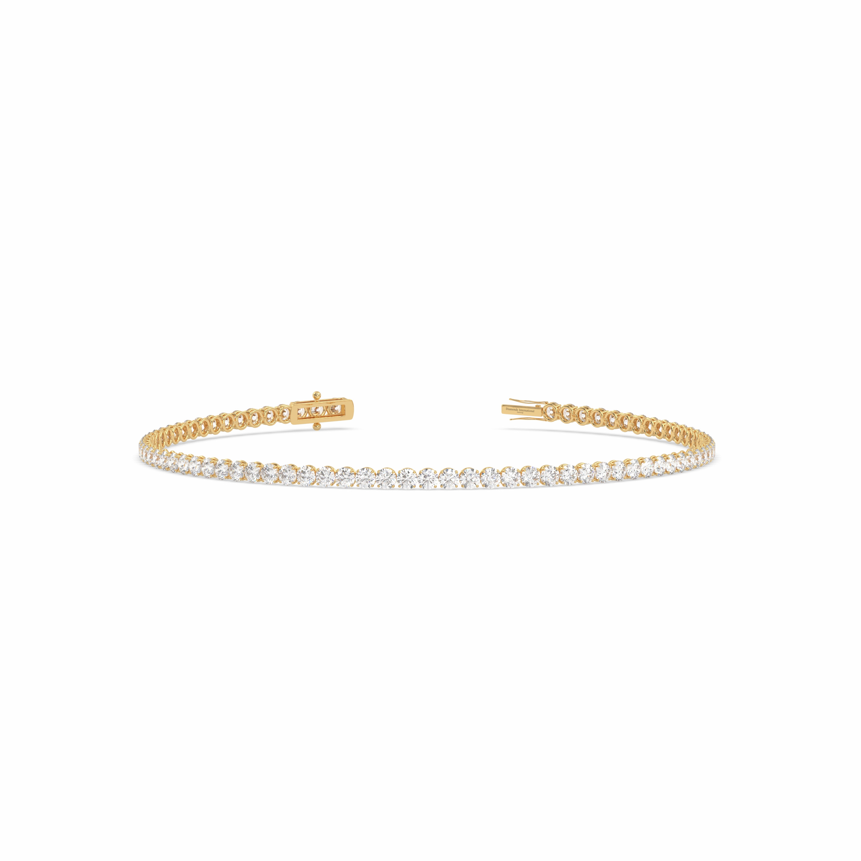 18k yellow gold 3,0 carat  round cut diamond tennis bracelet