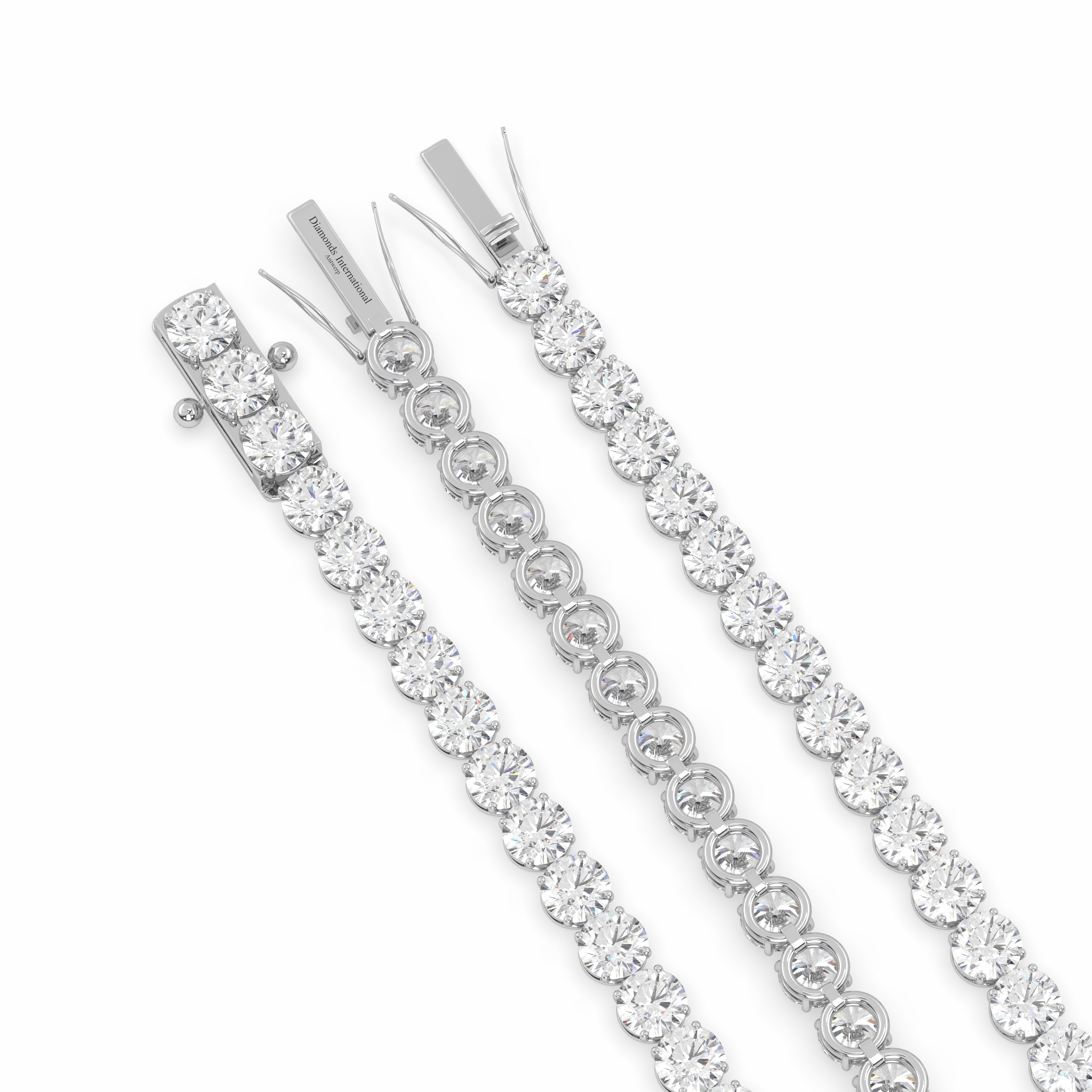 18k white gold 4.0 carat round cut diamond tennis bracelet