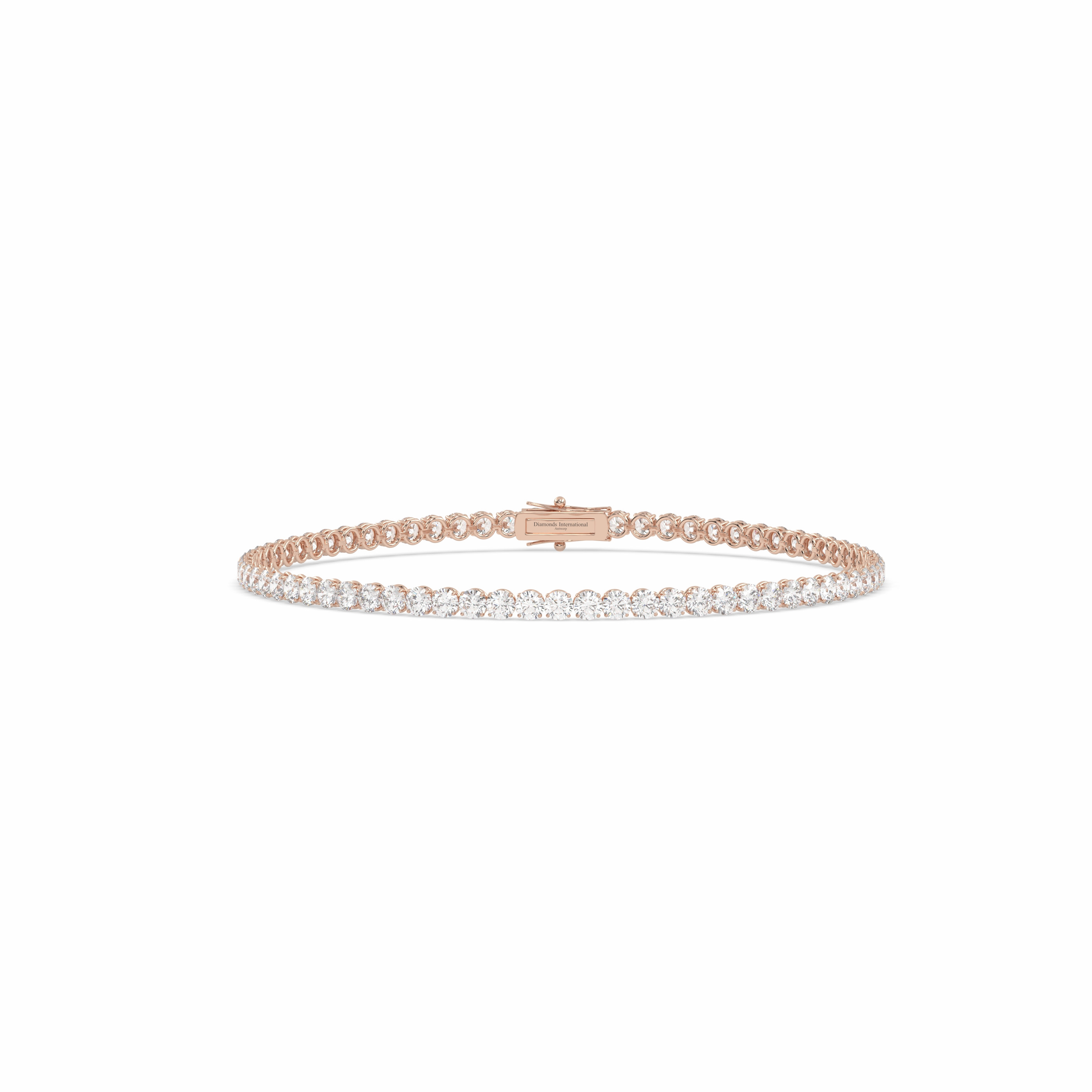 18k rose gold 7.0 carat round cut diamond tennis bracelet Photos & images