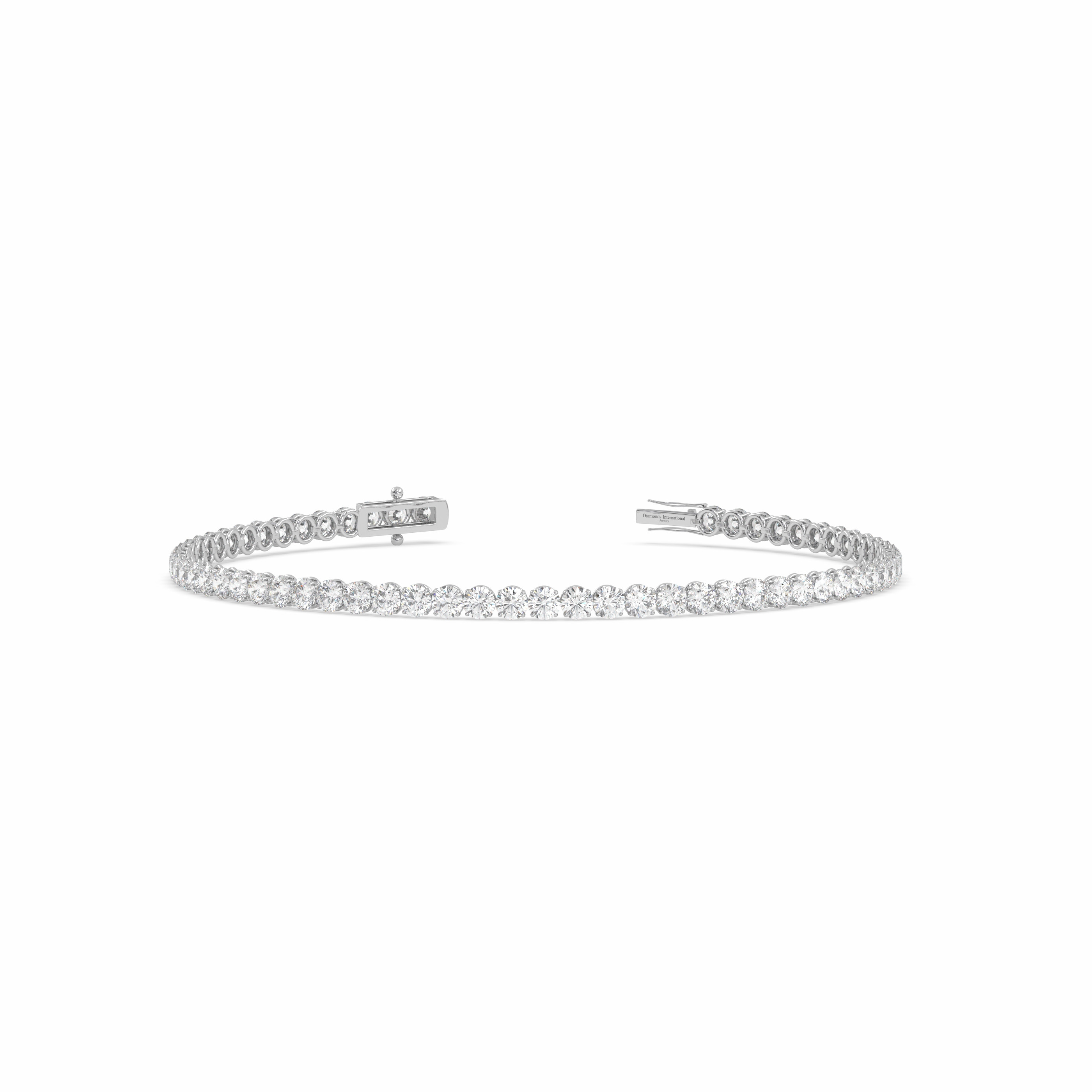 18k white gold 5.0 carat round cut diamond tennis bracelet