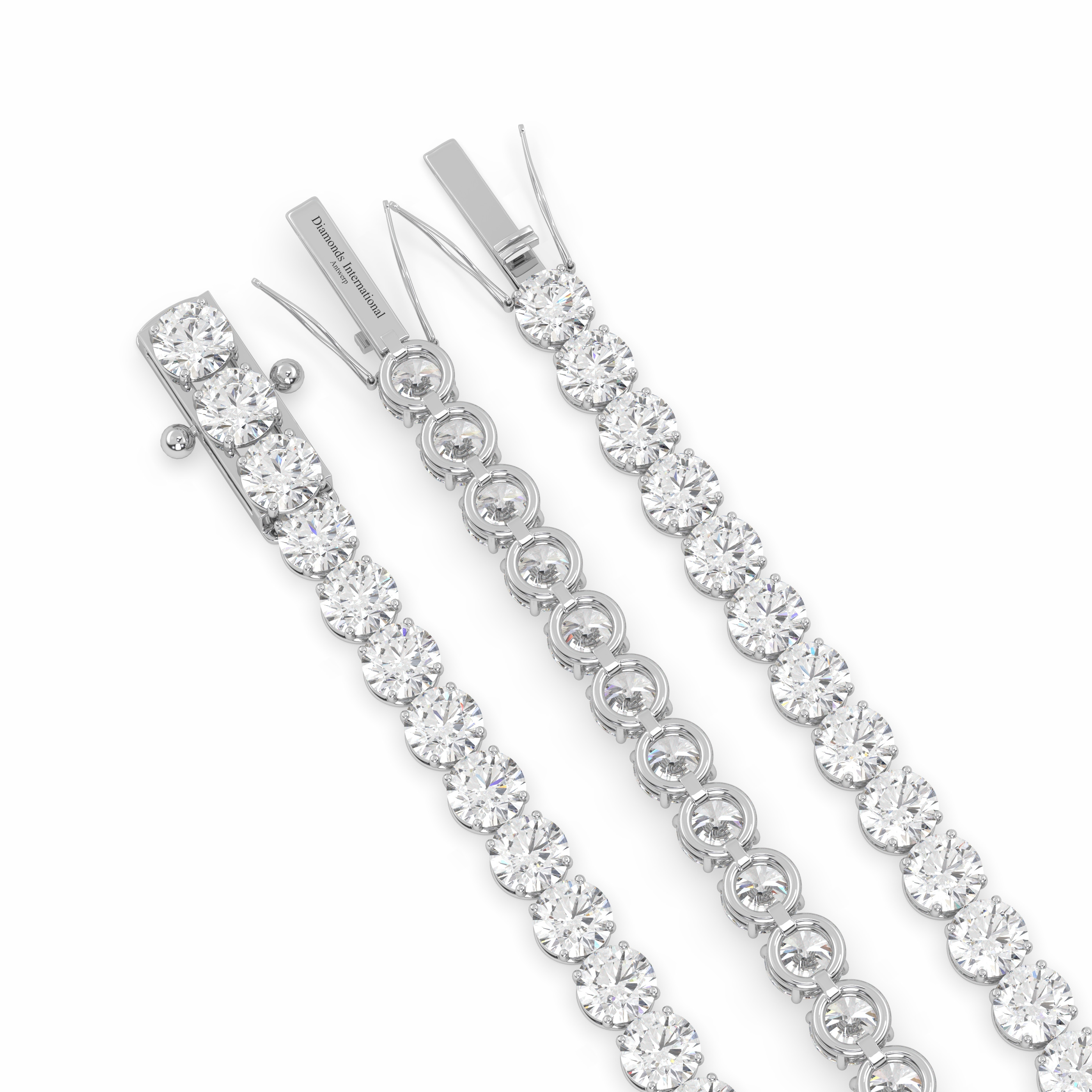 18k white gold 5.0 carat round cut diamond tennis bracelet