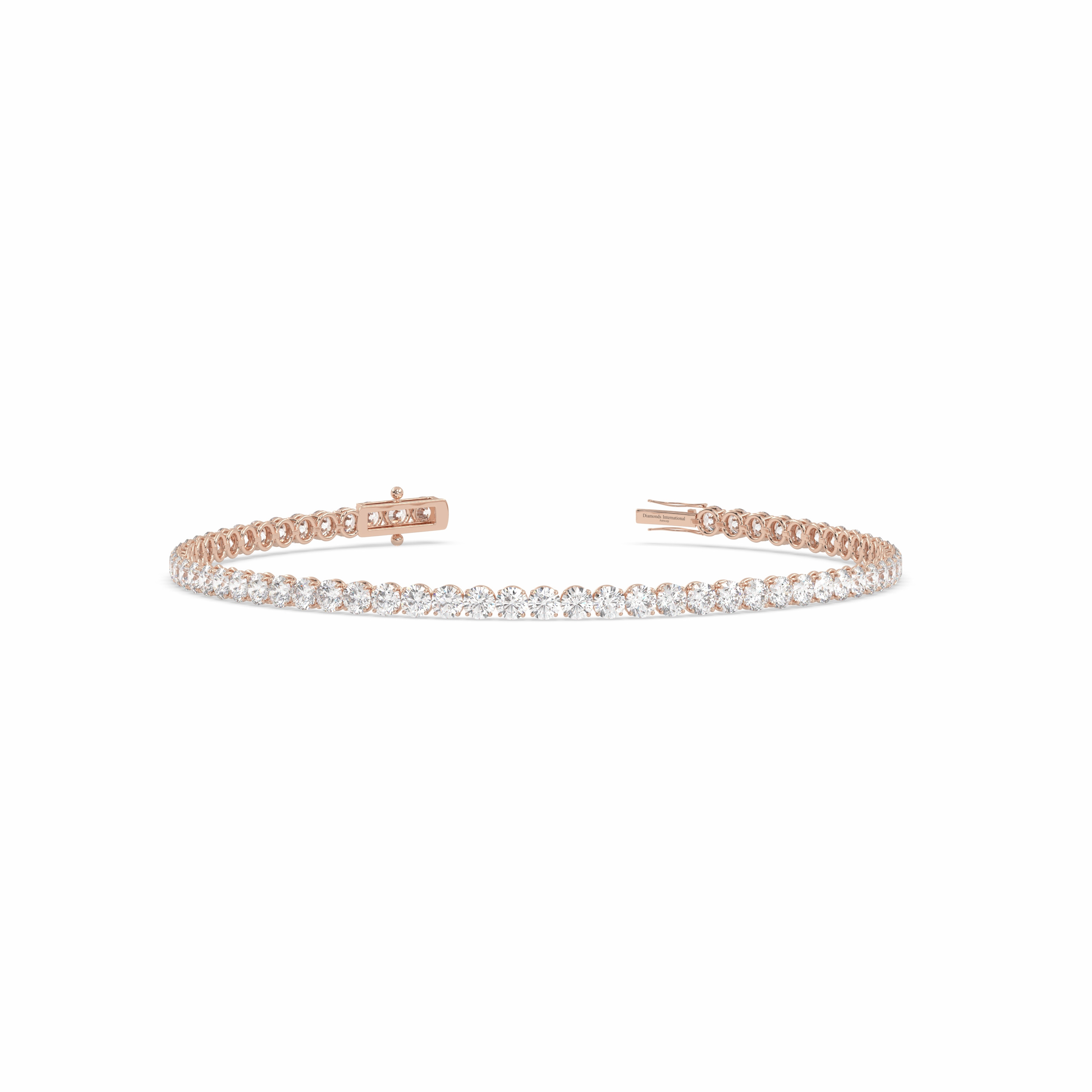 18k rose gold 5.0 carat round cut diamond tennis bracelet