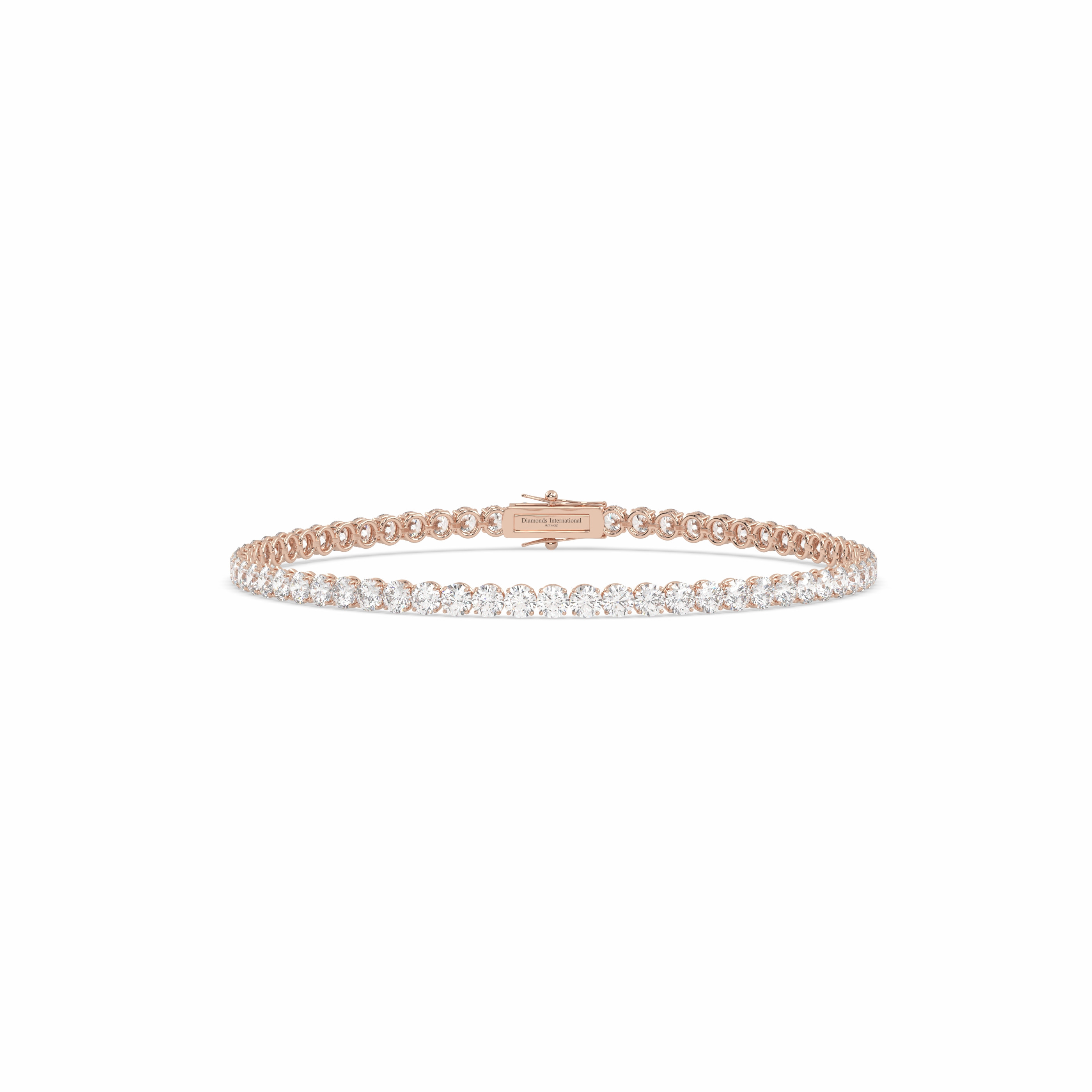 18k rose gold 7.0 carat round cut diamond tennis bracelet Photos & images