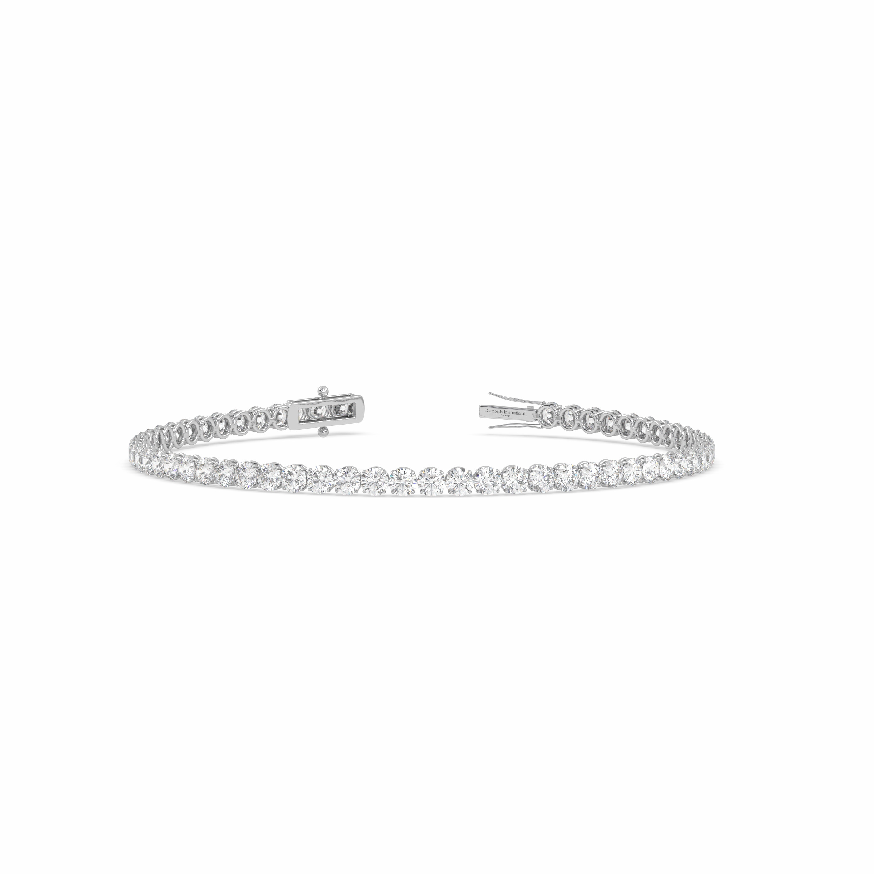 18k white gold 6.0 carat round cut diamond tennis bracelet