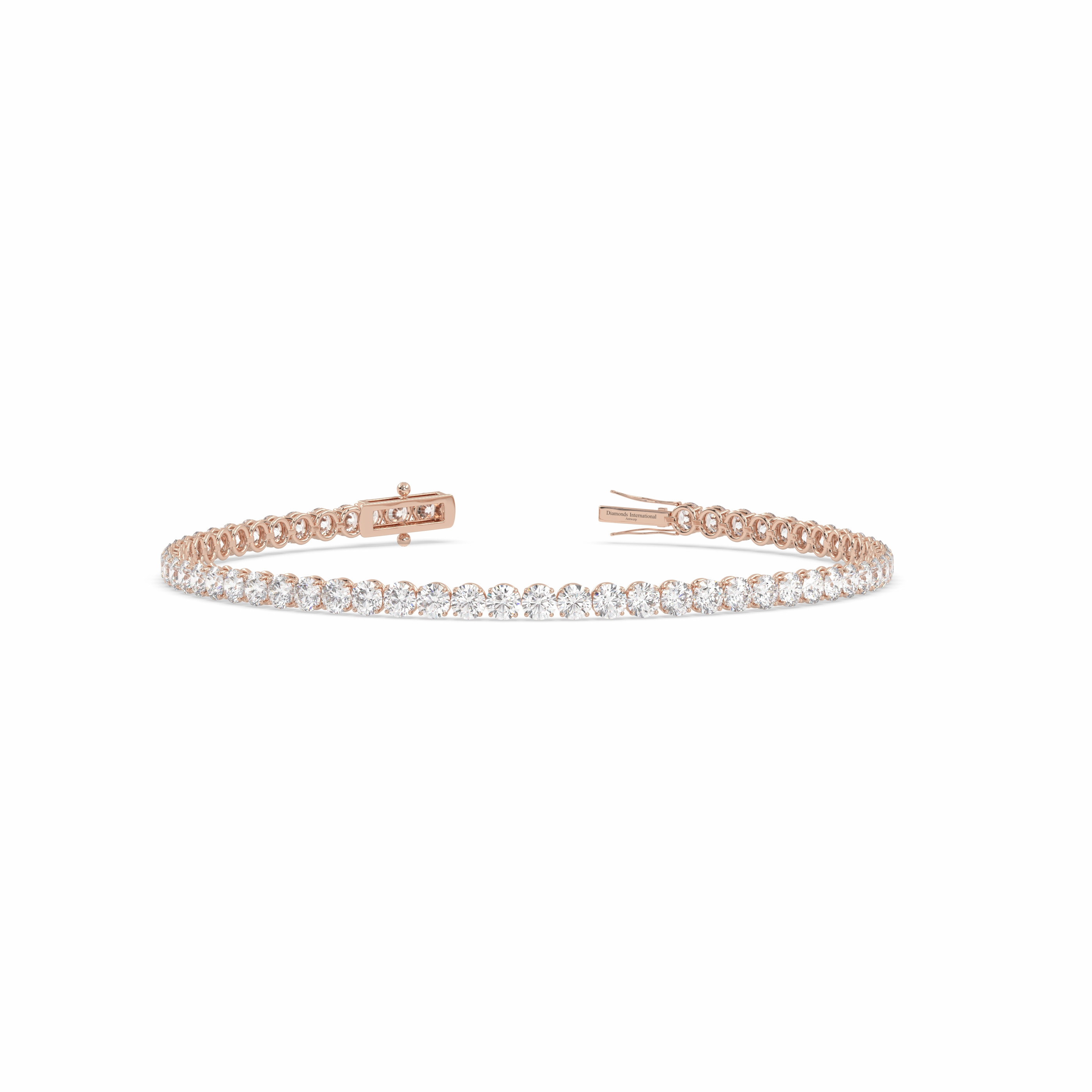 18k rose gold 6.0 carat round cut diamond tennis bracelet