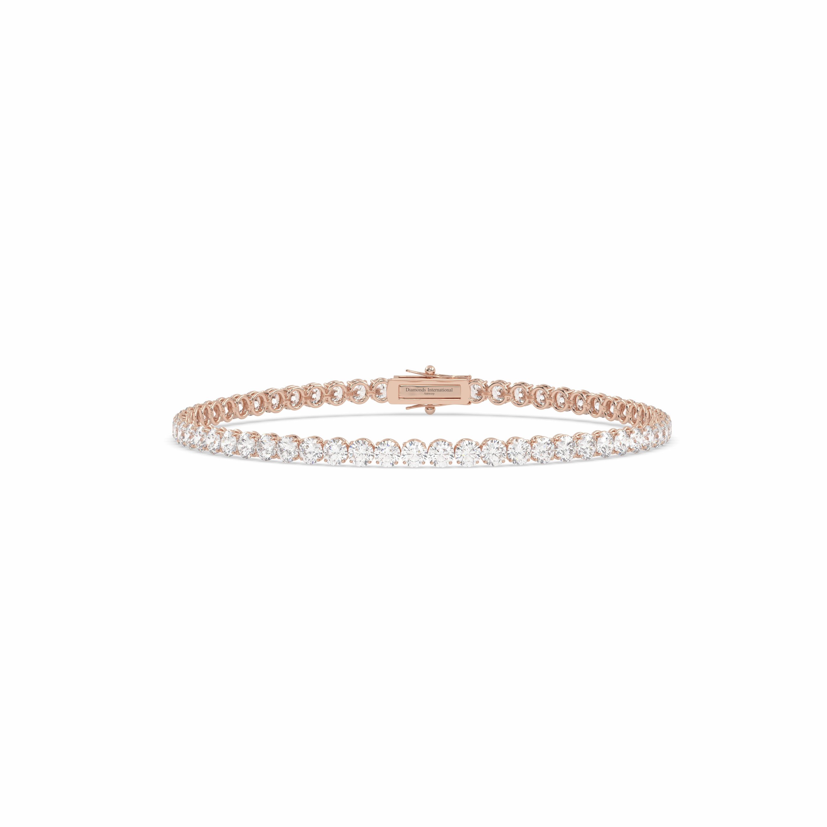 18k rose gold 7.0 carat round cut diamond tennis bracelet Photos & images