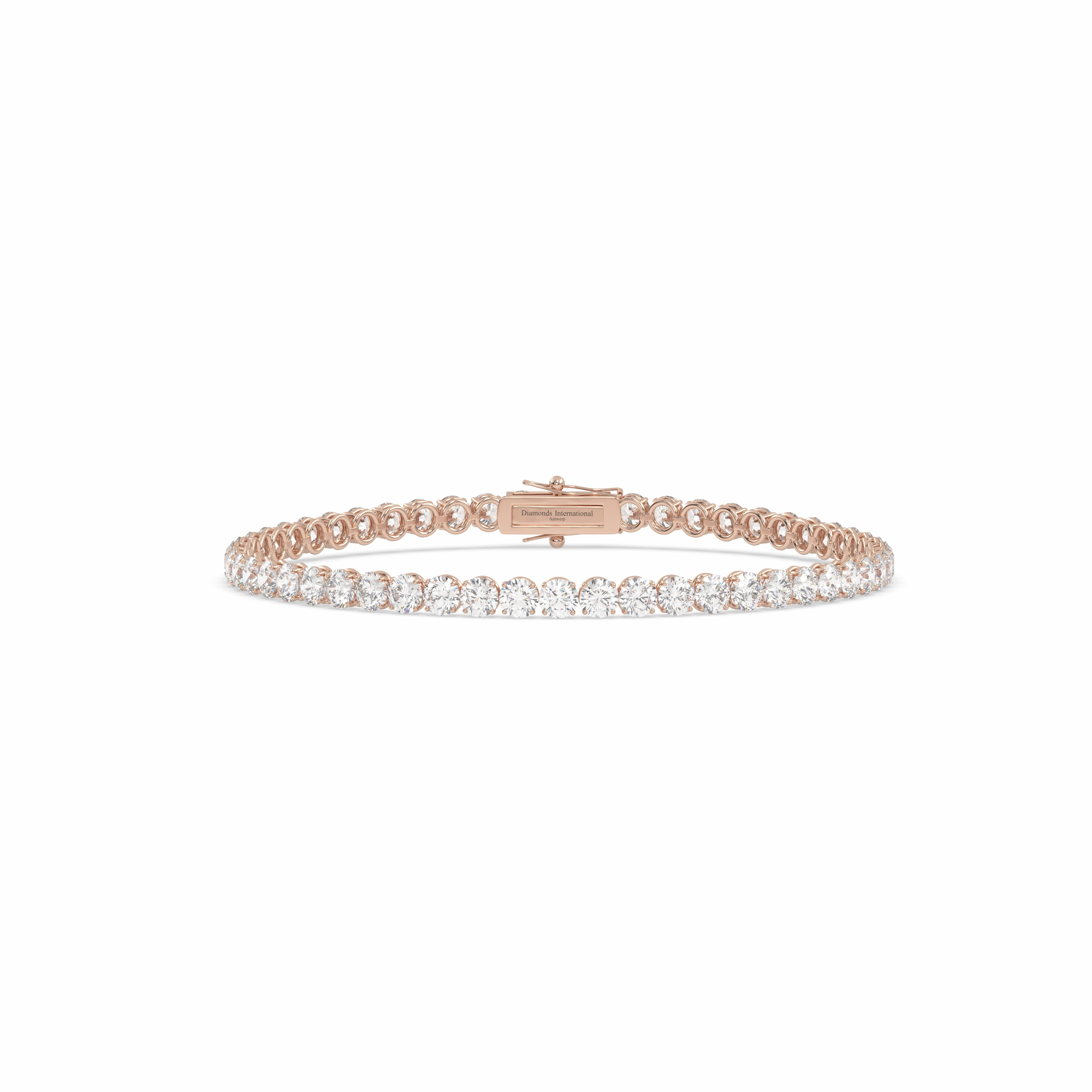 18k rose gold 7.0 carat round cut diamond tennis bracelet