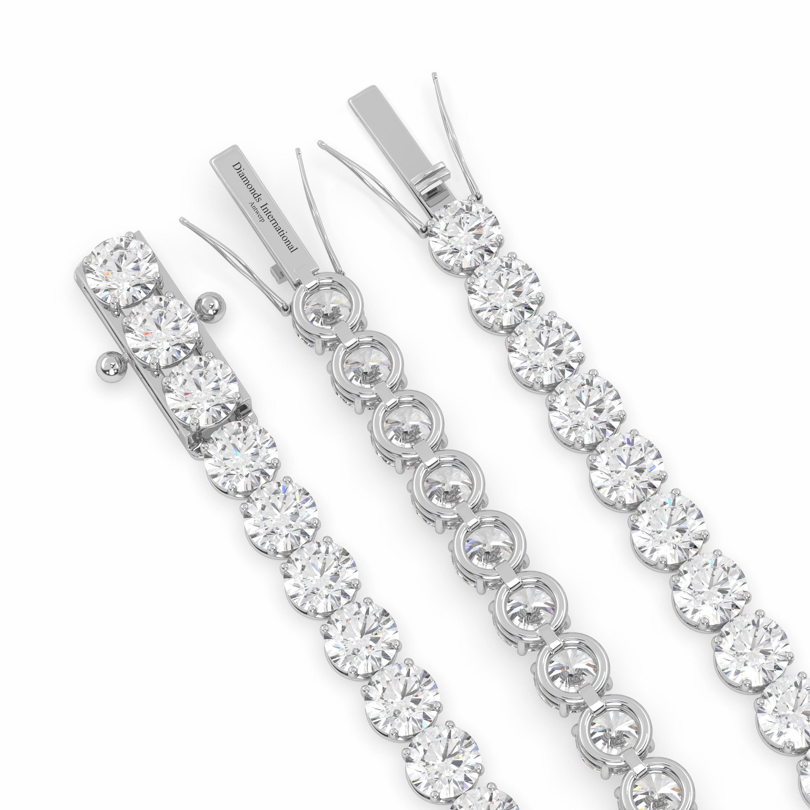 18k white gold 8.0 carat round cut diamond tennis bracelet