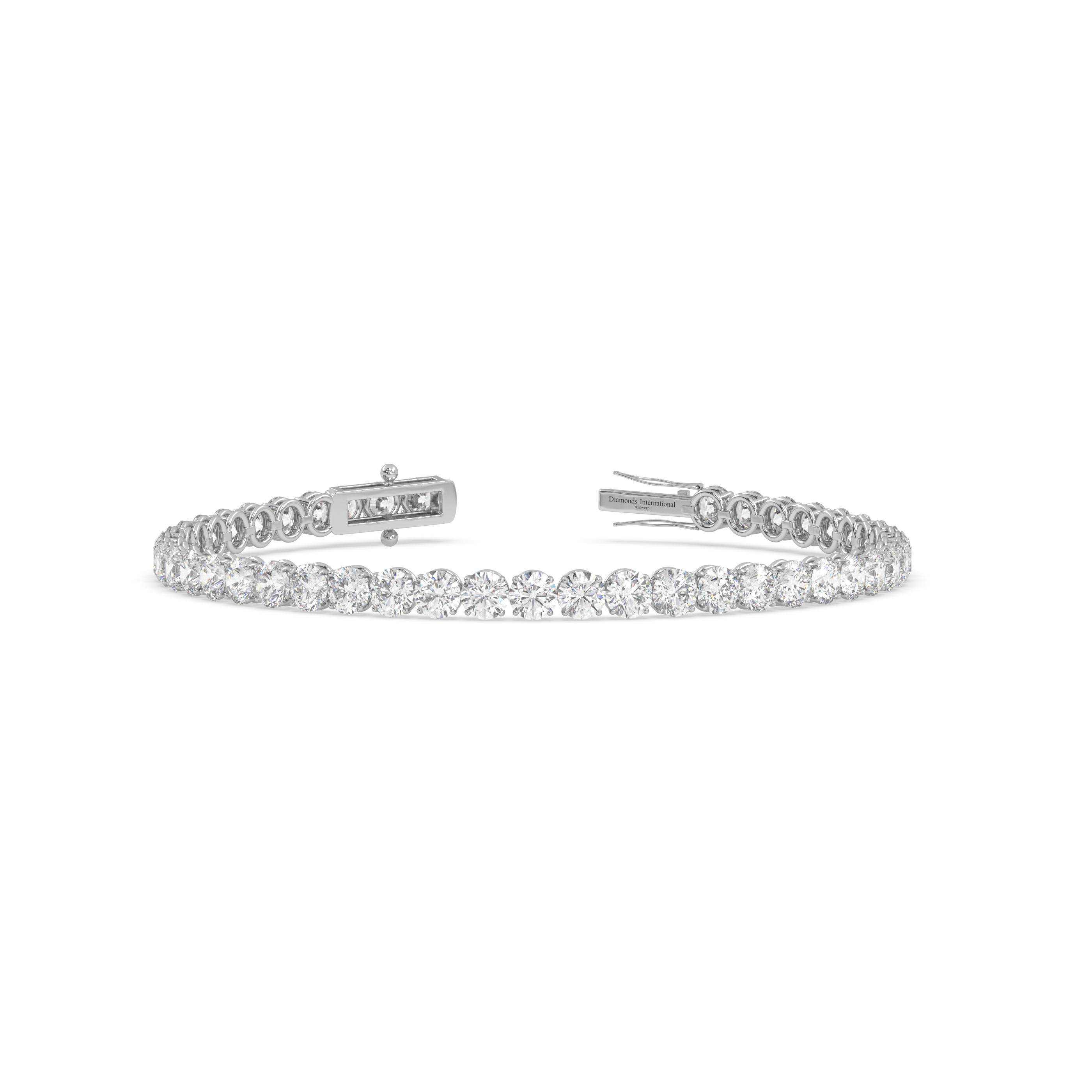 18k white gold 10 carat round cut diamond tennis bracelet