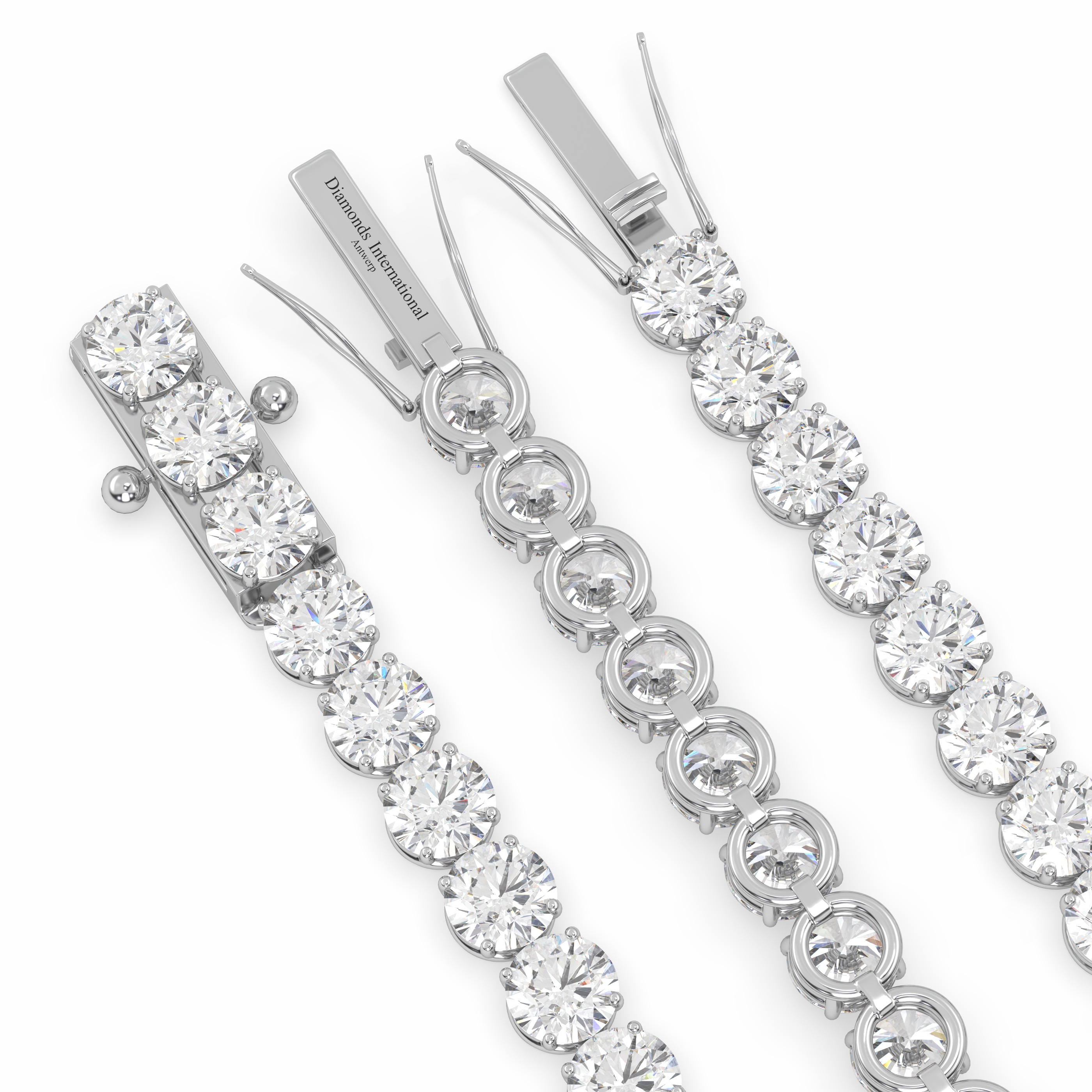 18k white gold 10 carat round cut diamond tennis bracelet