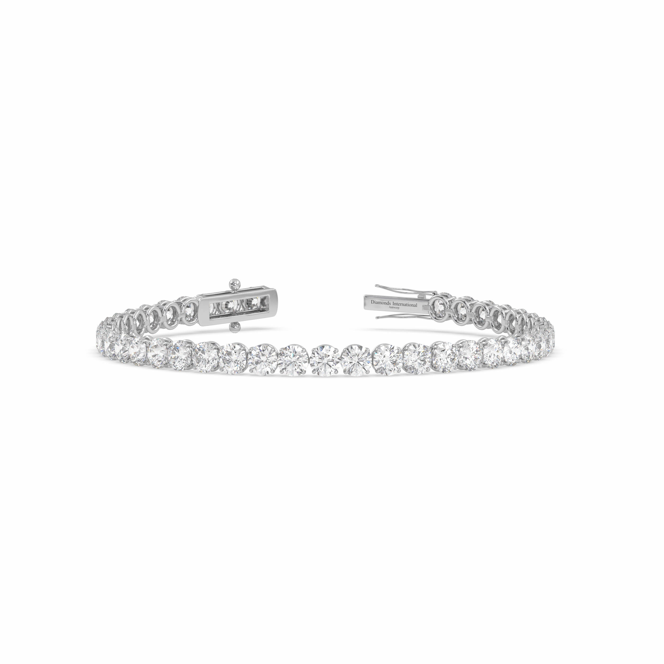 18k white gold 12 carat round cut diamond tennis bracelet