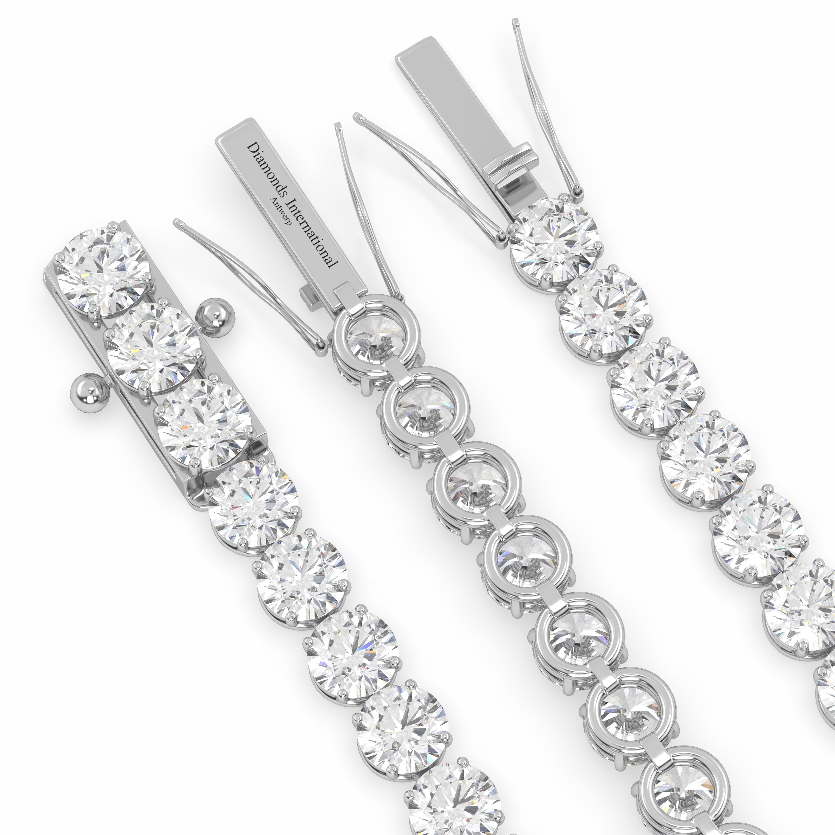 18k white gold 12 carat round cut diamond tennis bracelet