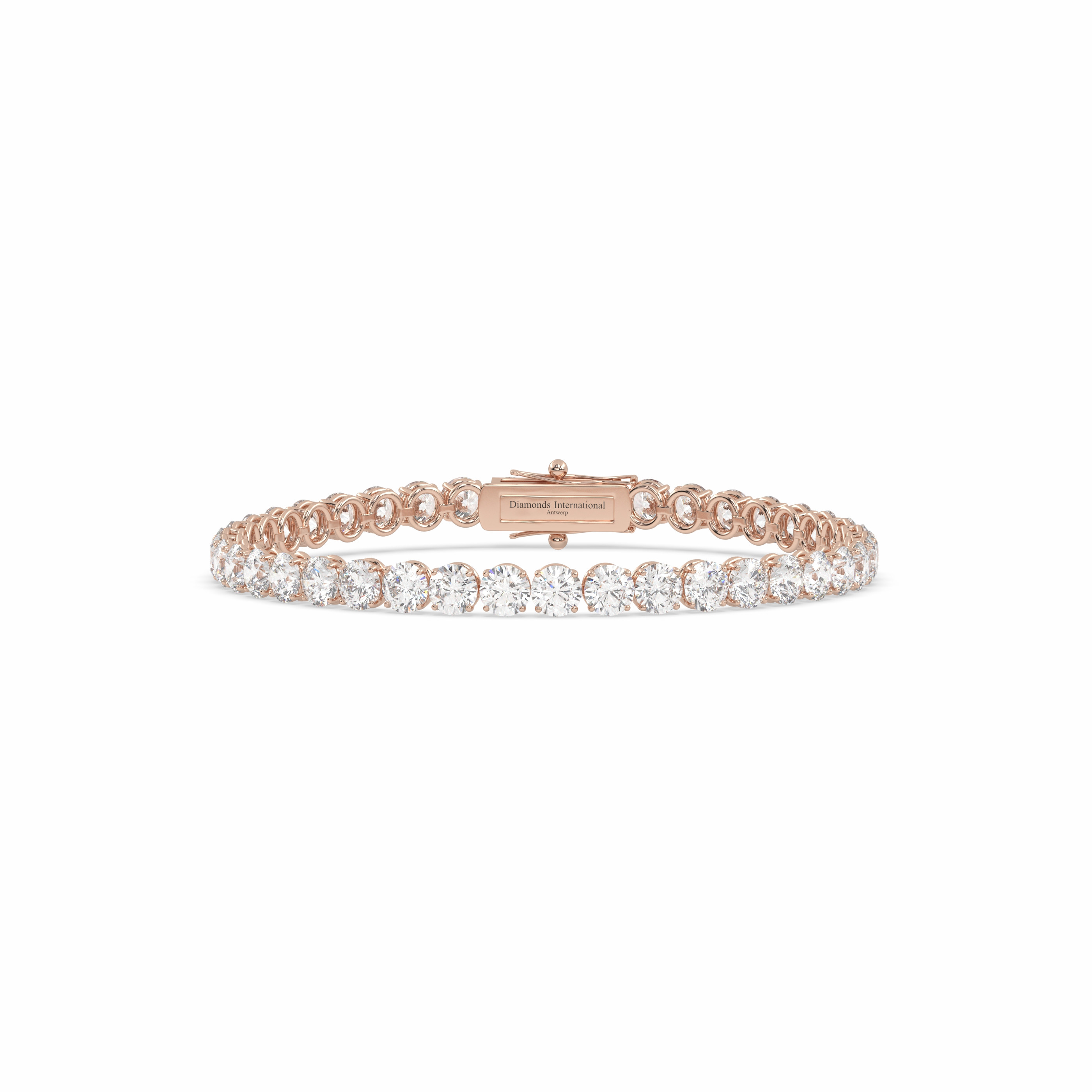 18k rose gold 7.0 carat round cut diamond tennis bracelet Photos & images