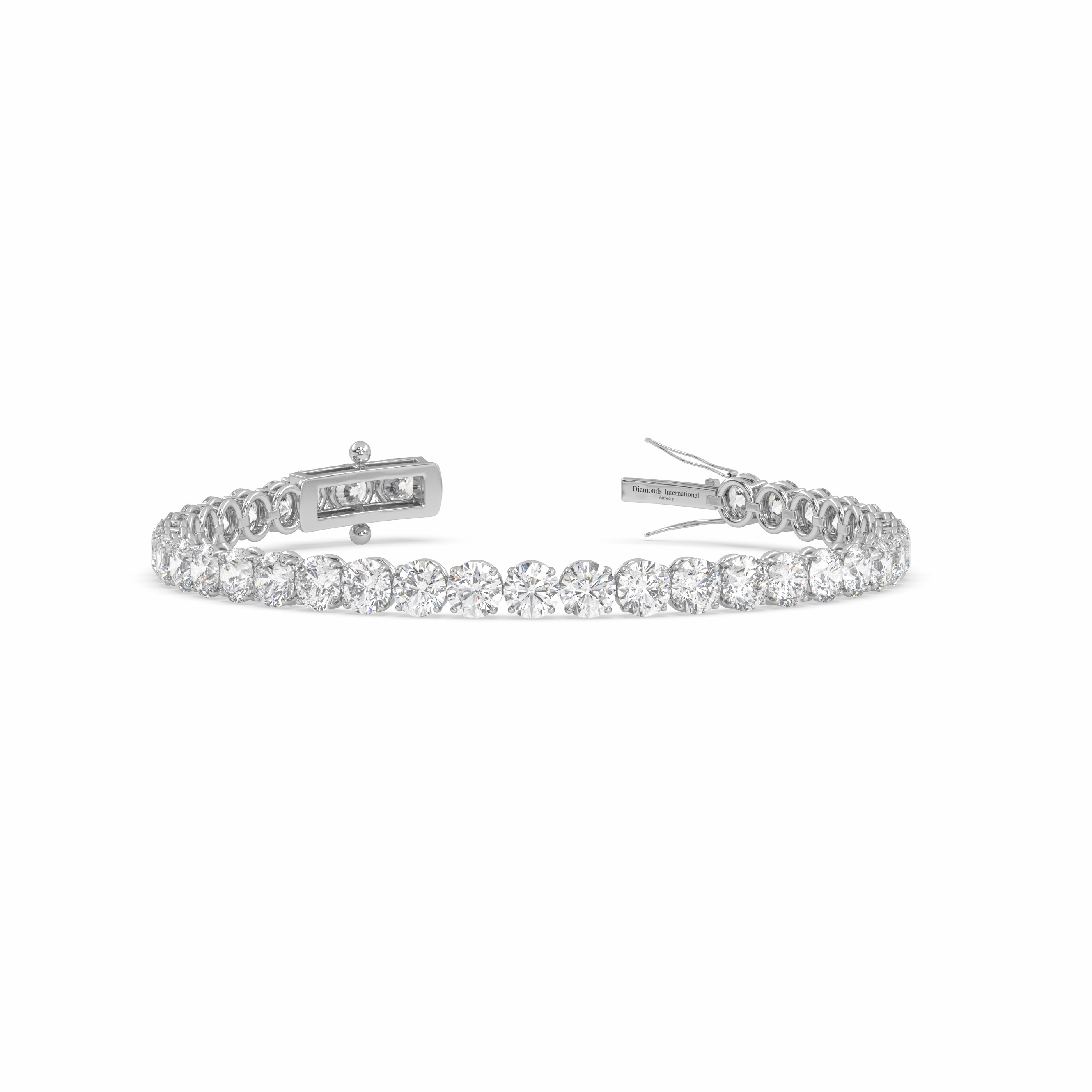 18k white gold 15 carat round cut diamond tennis bracelet