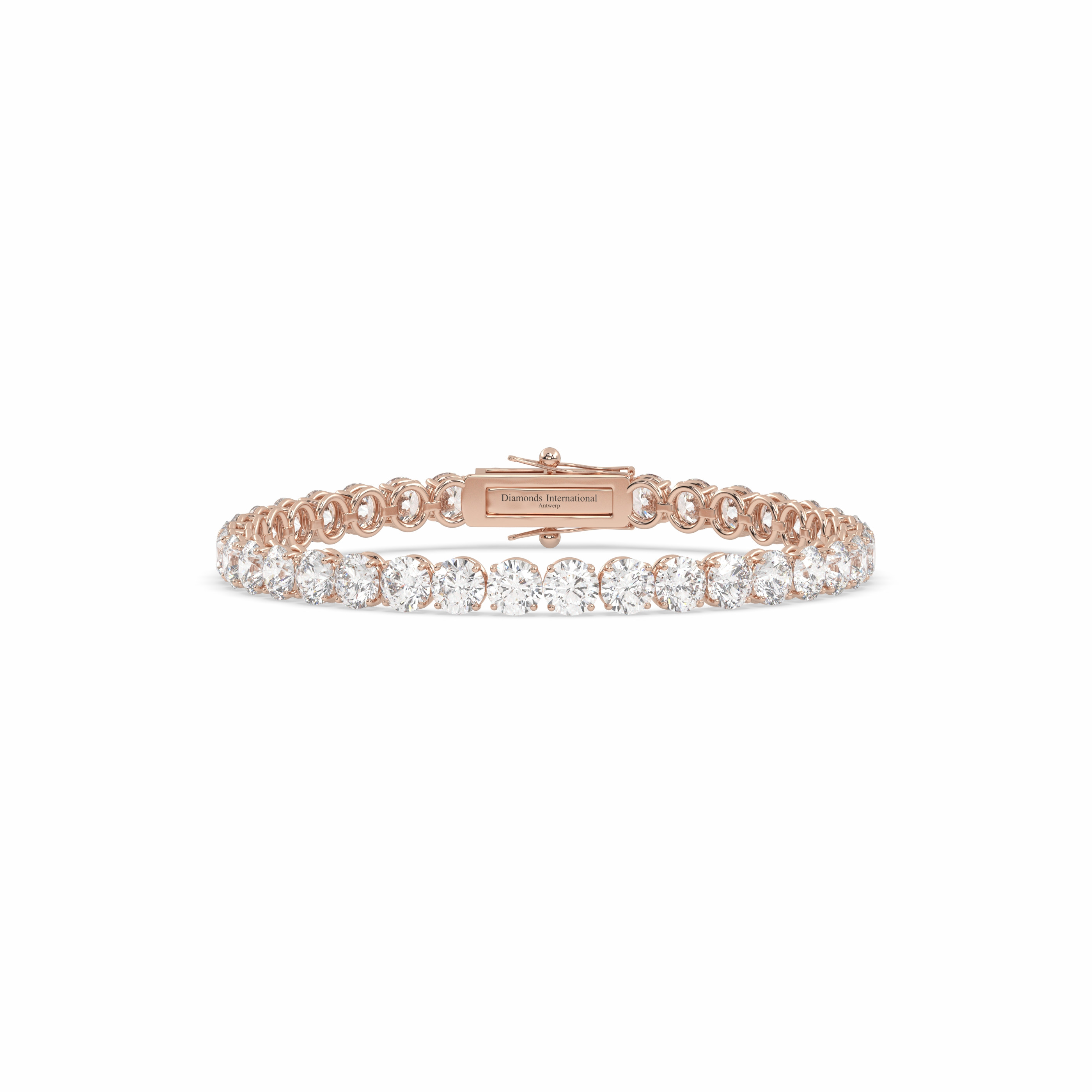 18k rose gold 7.0 carat round cut diamond tennis bracelet Photos & images