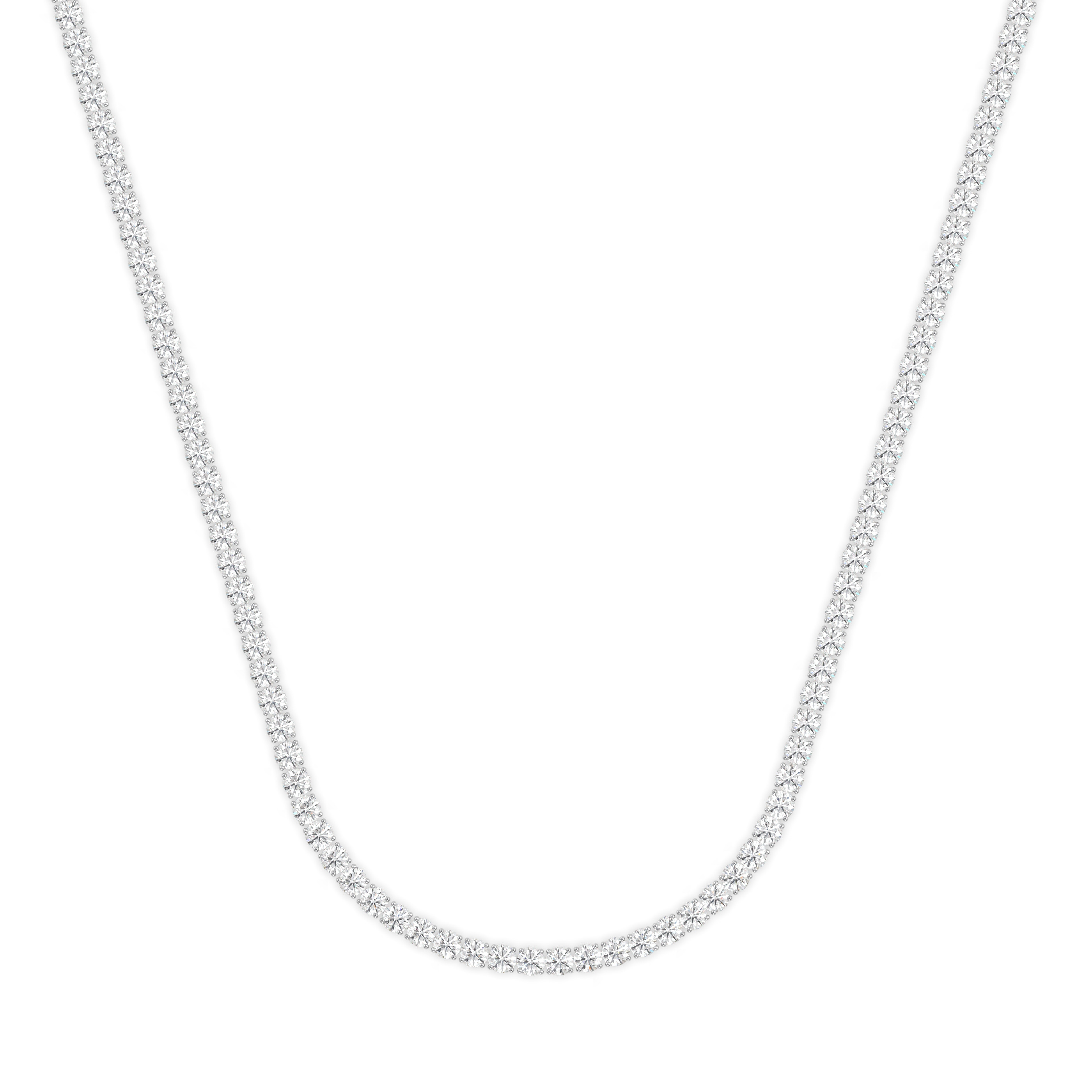 18k white gold 15 carat round diamond tennis minimalist necklace Photos & images