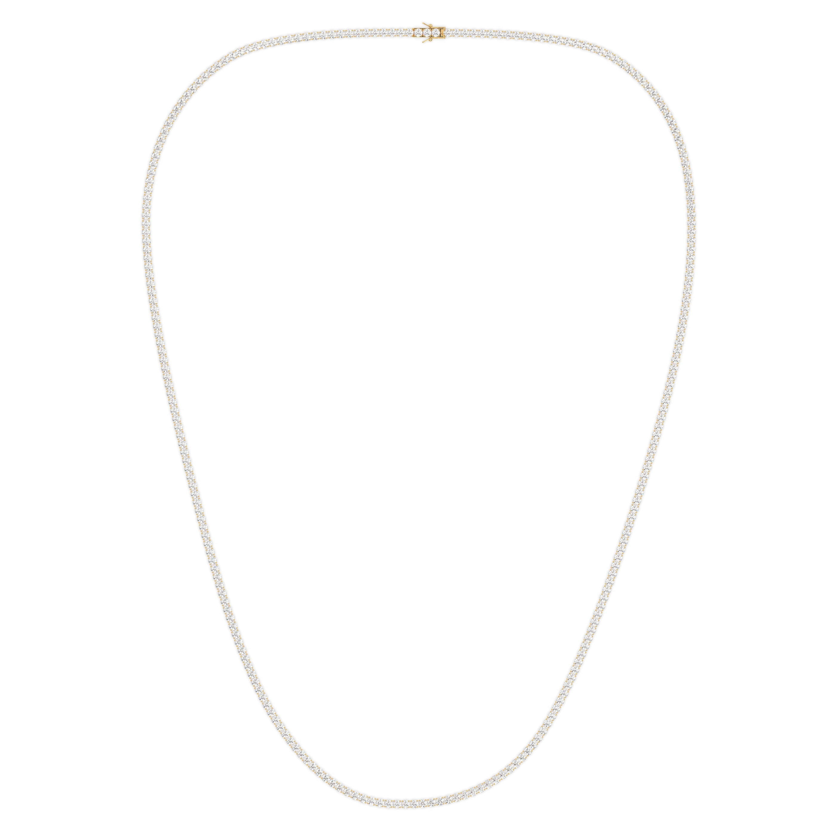 18k yellow gold  4.0 carat round diamond tennis minimalist necklace