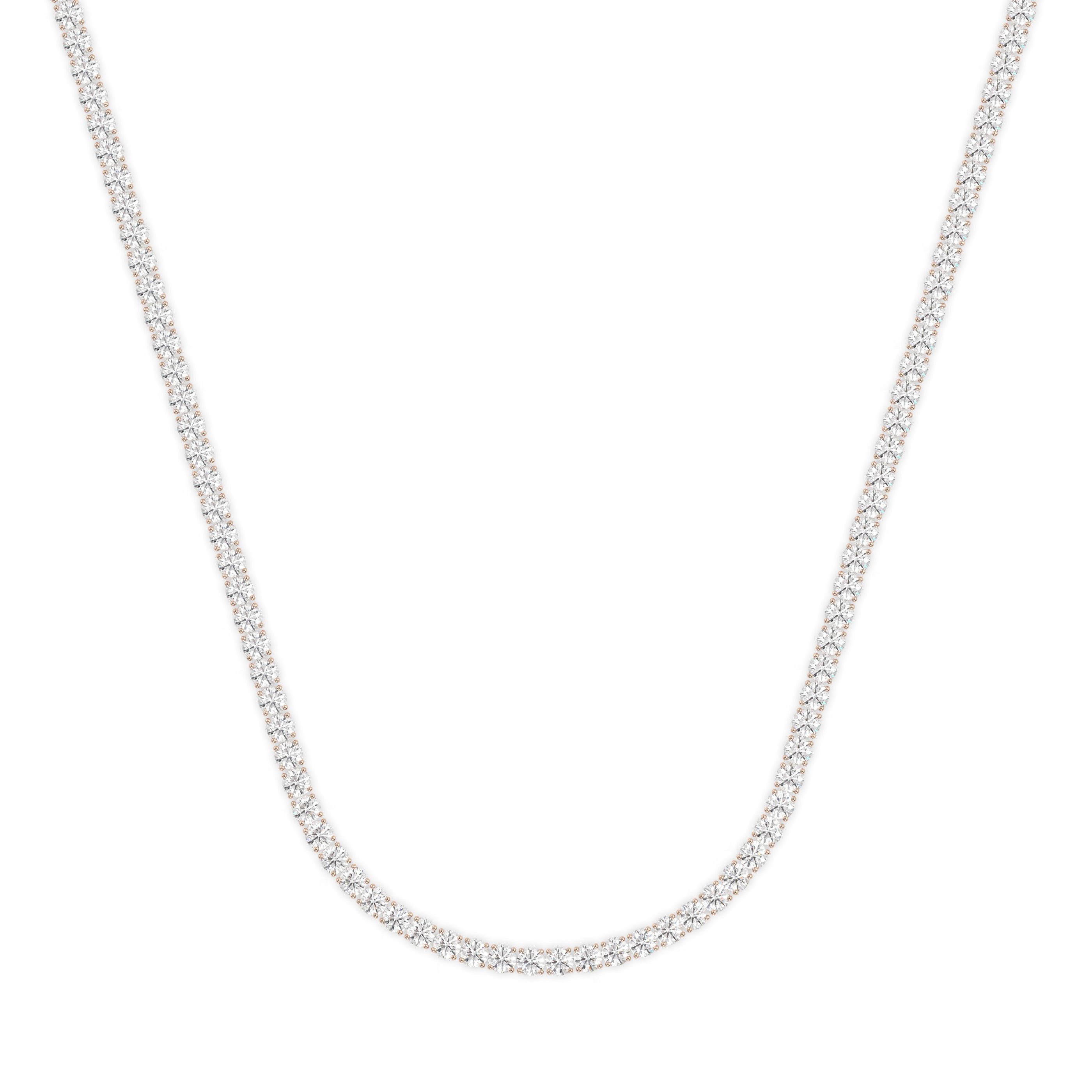 18k white gold  4.0 carat round diamond tennis minimalist necklace Photos & images