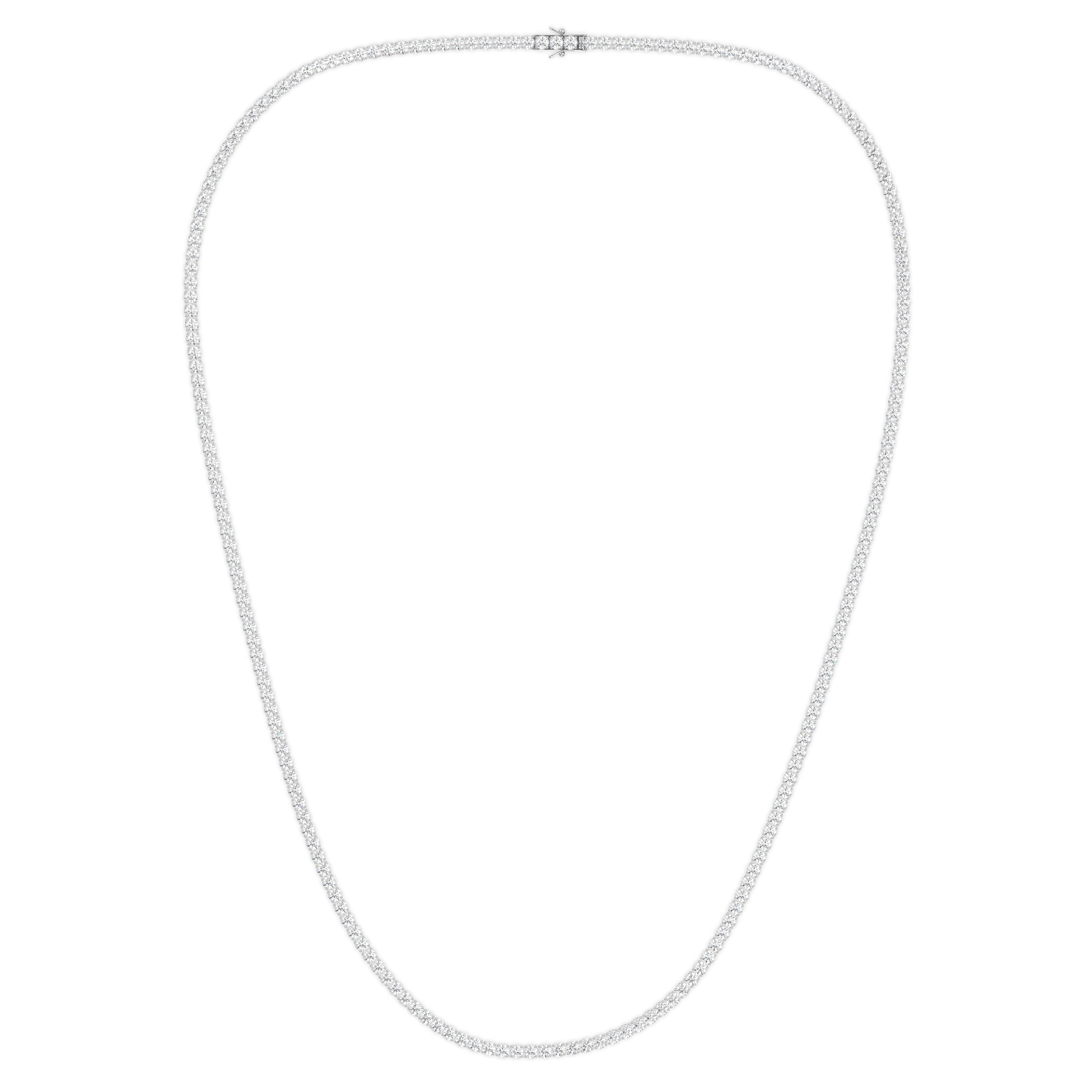 18k white gold  6.0 carat round diamond tennis minimalist necklace