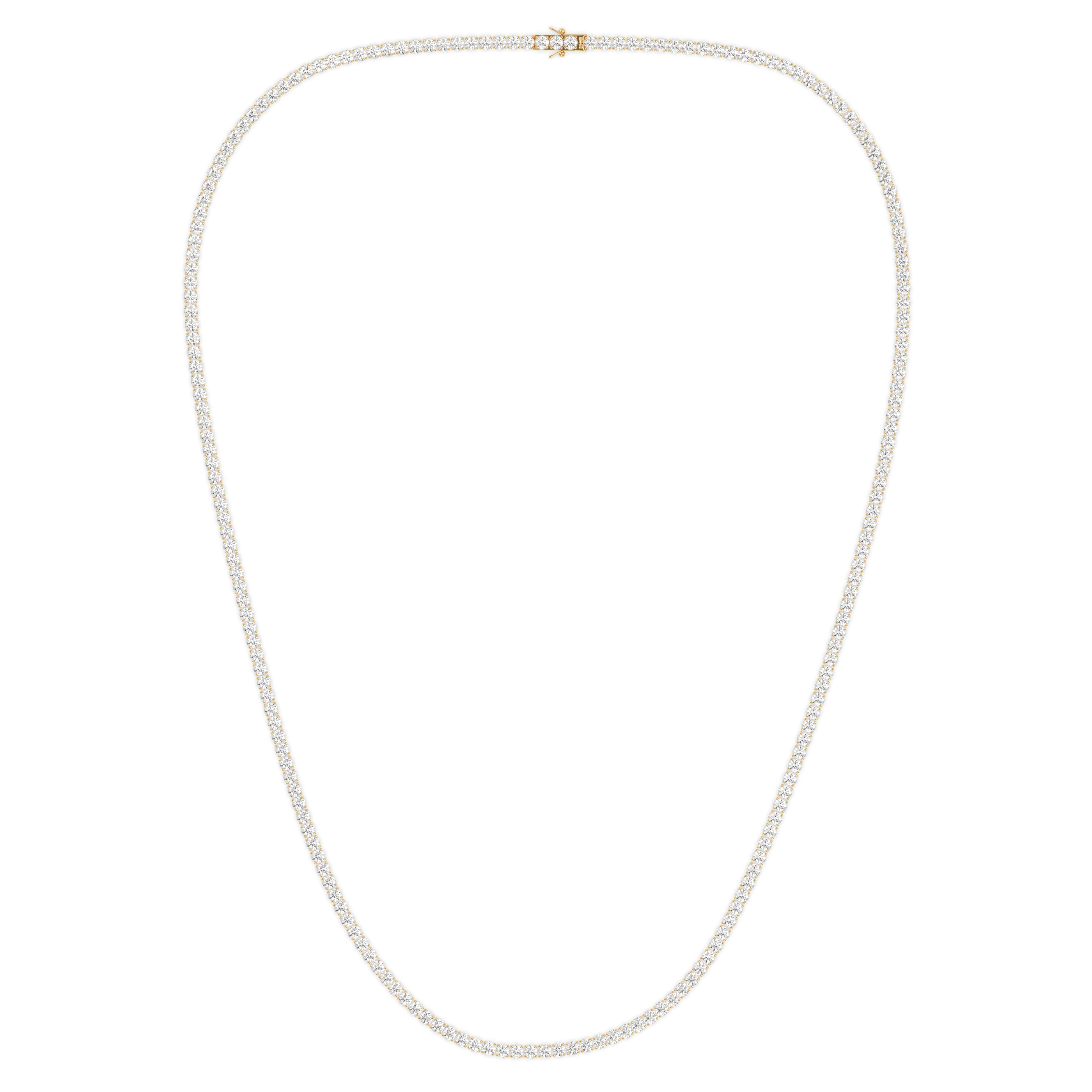 18k yellow gold  6.0 carat round diamond tennis minimalist necklace