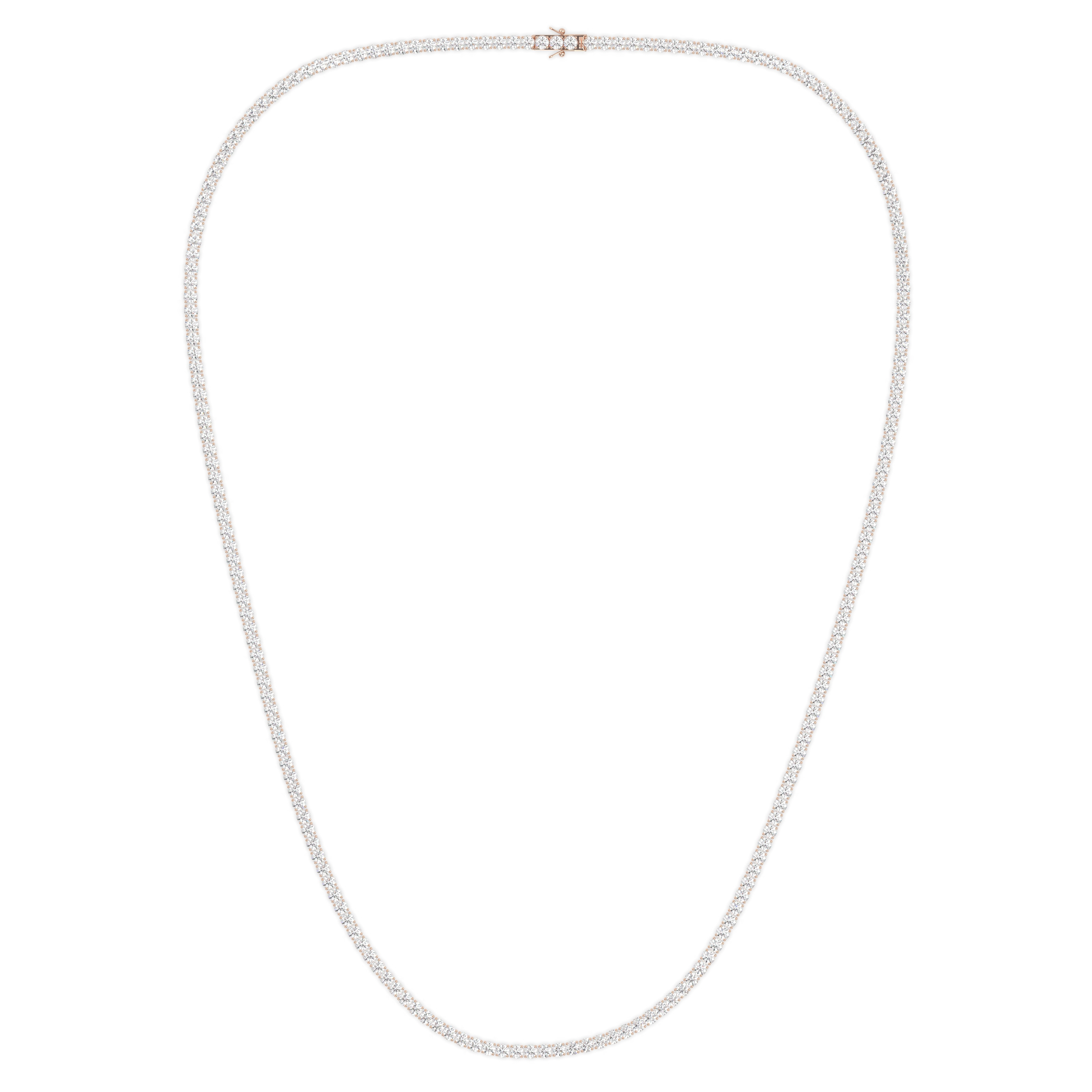 18k rose gold  6.0 carat round diamond tennis minimalist necklace