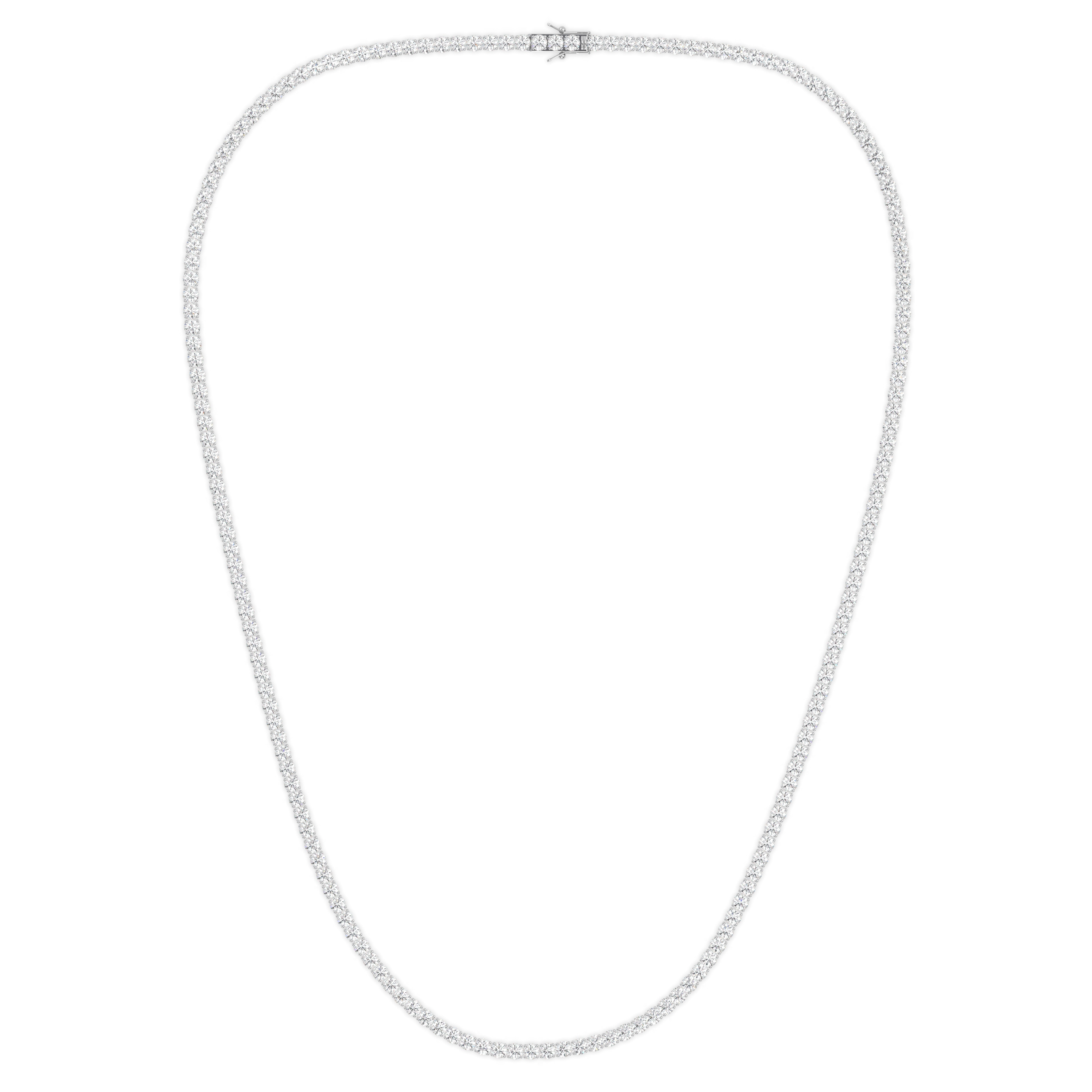 18k white gold 8.0 carat round diamond tennis minimalist necklace