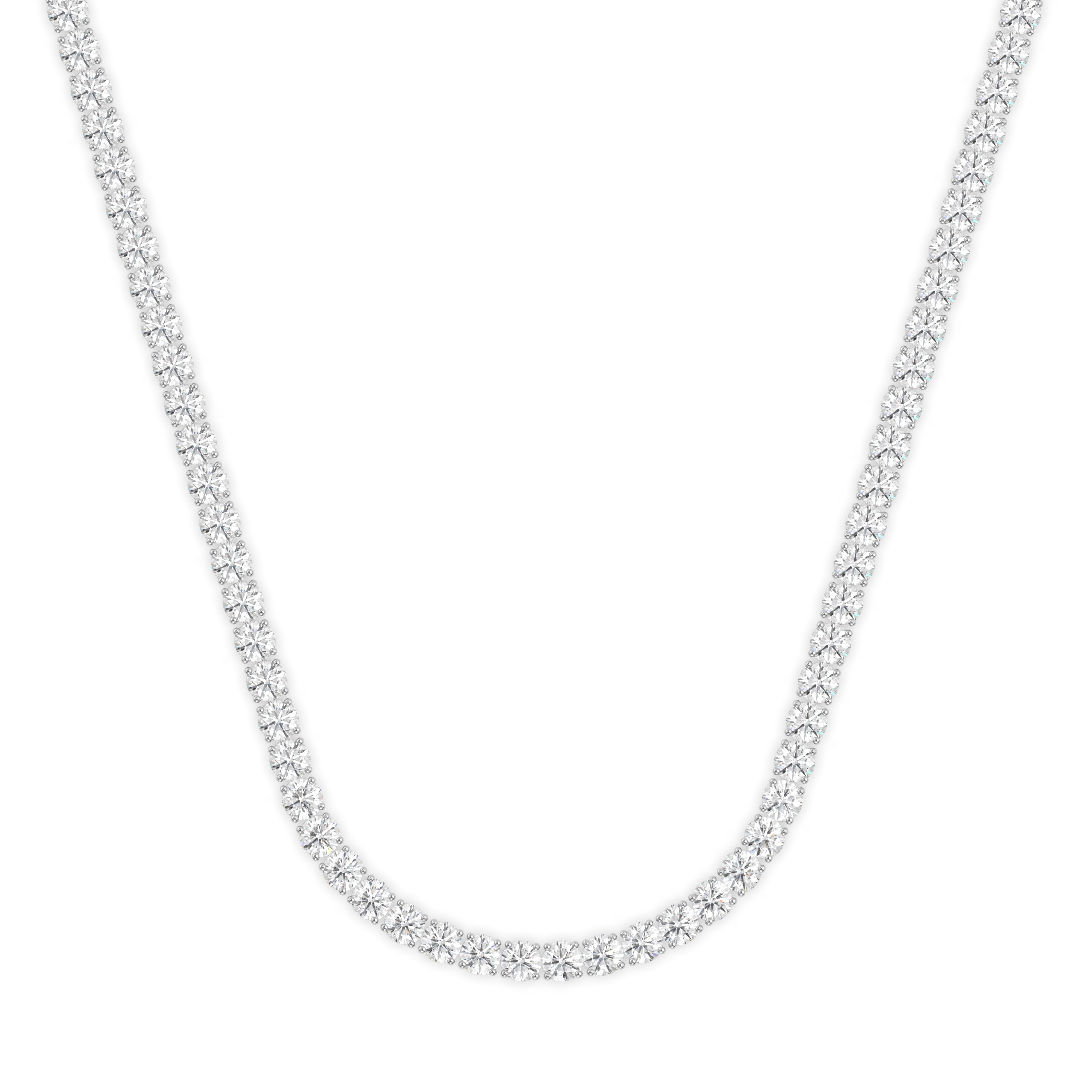 18k white gold 15 carat round diamond tennis minimalist necklace Photos & images