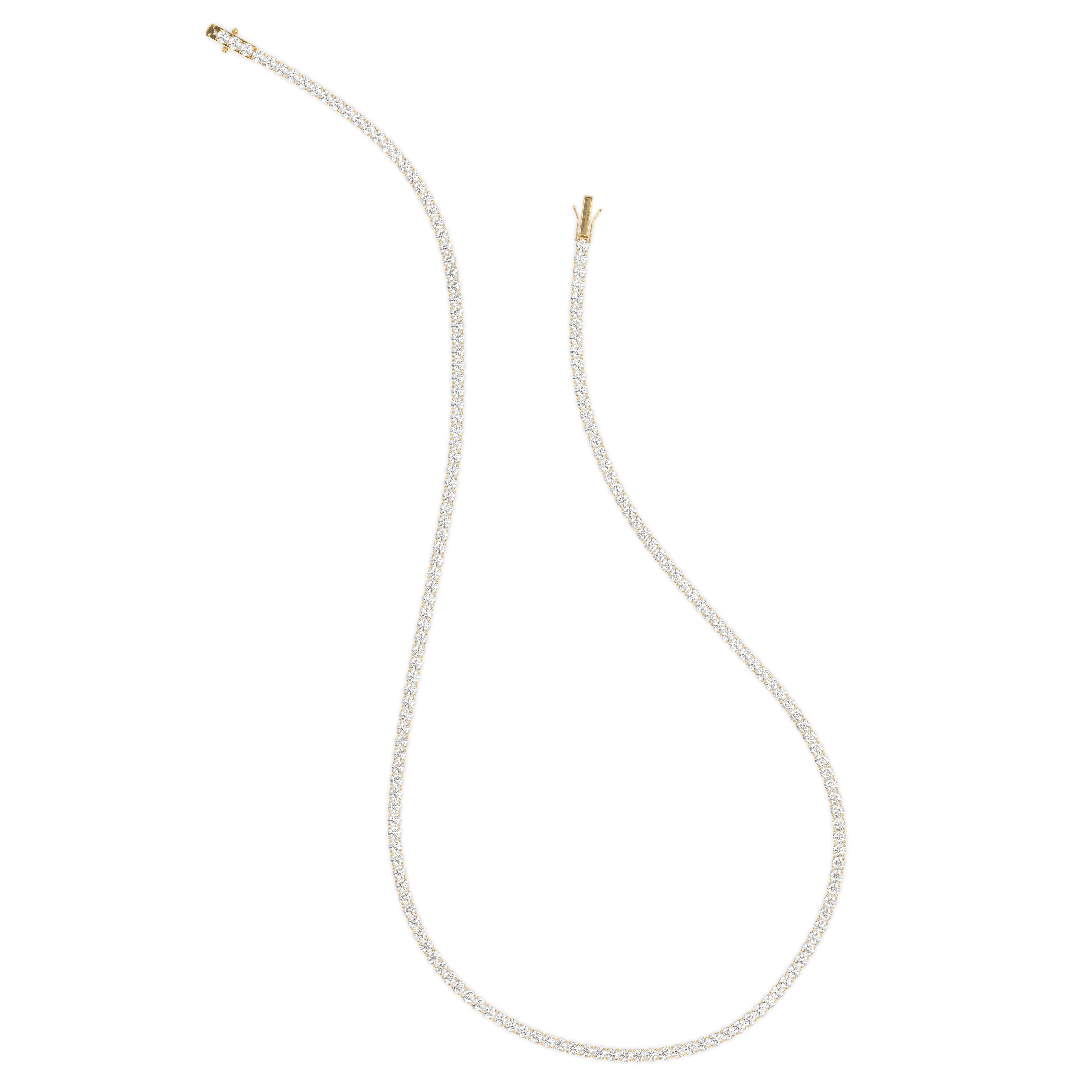 18k yellow gold 8.0 carat round diamond tennis minimalist necklace