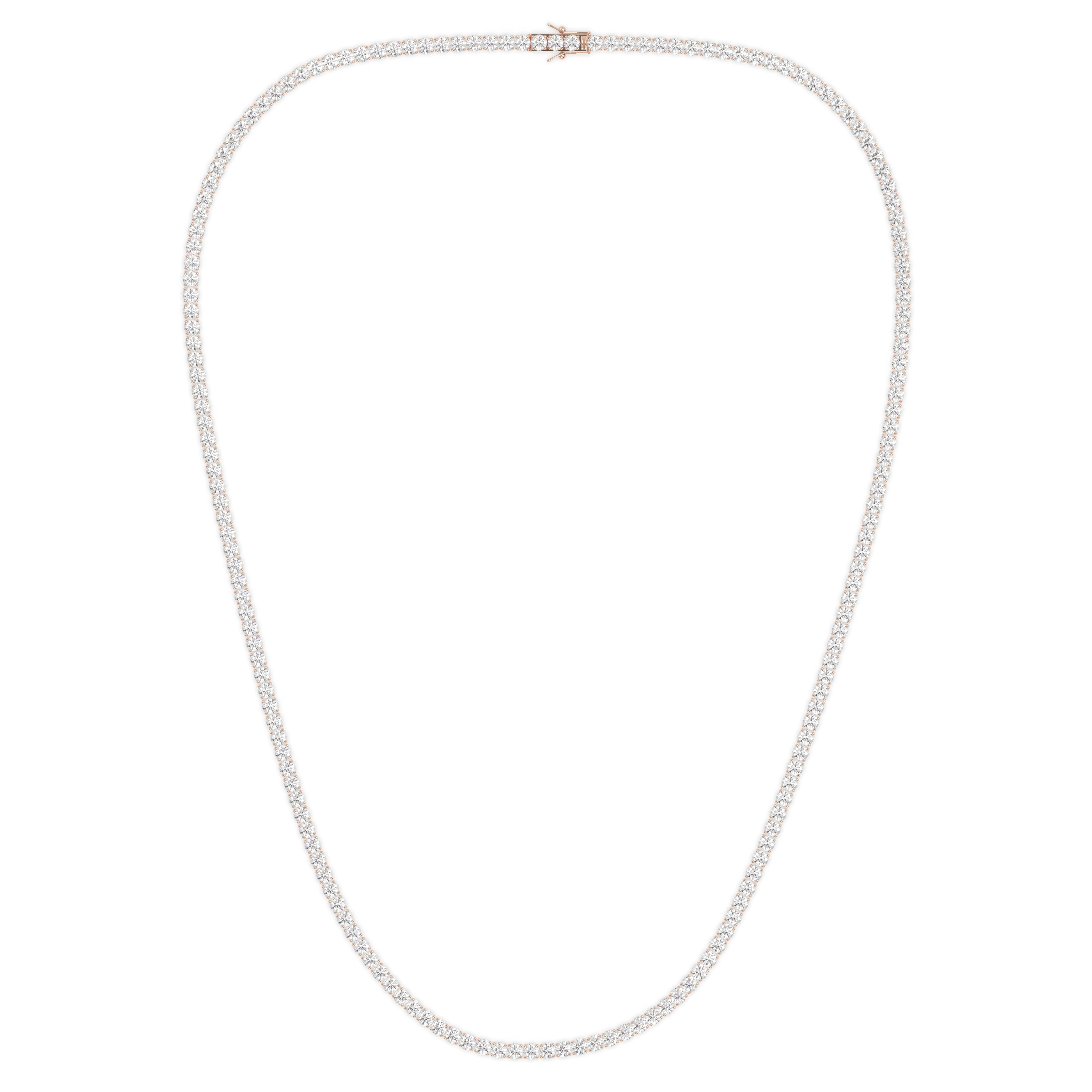 18k rose gold 8.0 carat round diamond tennis minimalist necklace