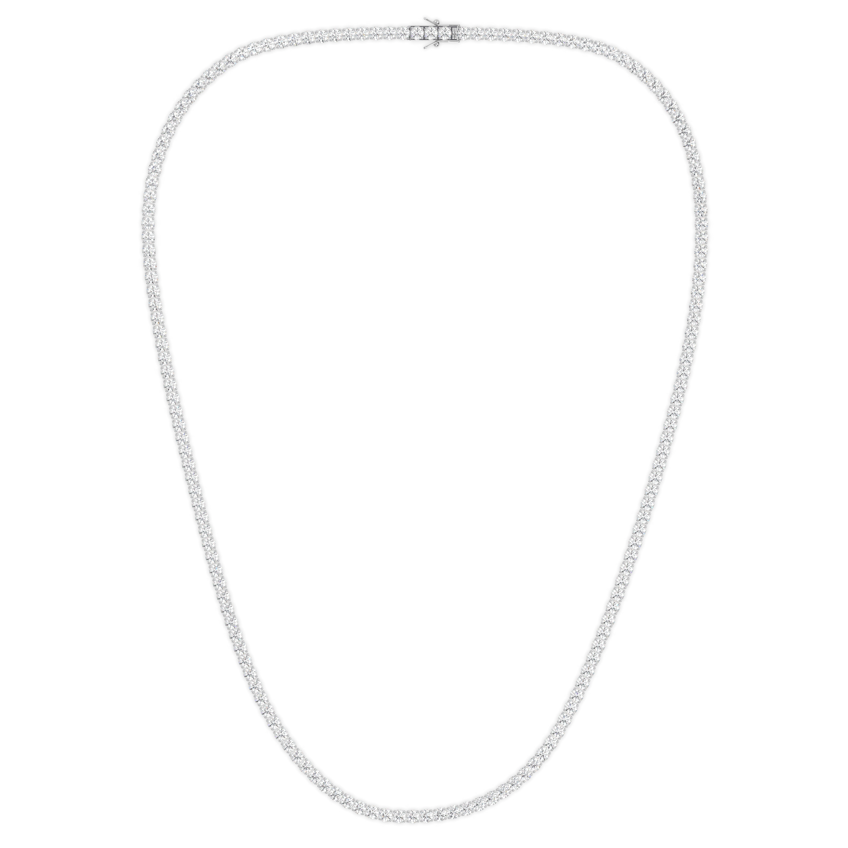 18k white gold 10 carat round diamond tennis minimalist necklace