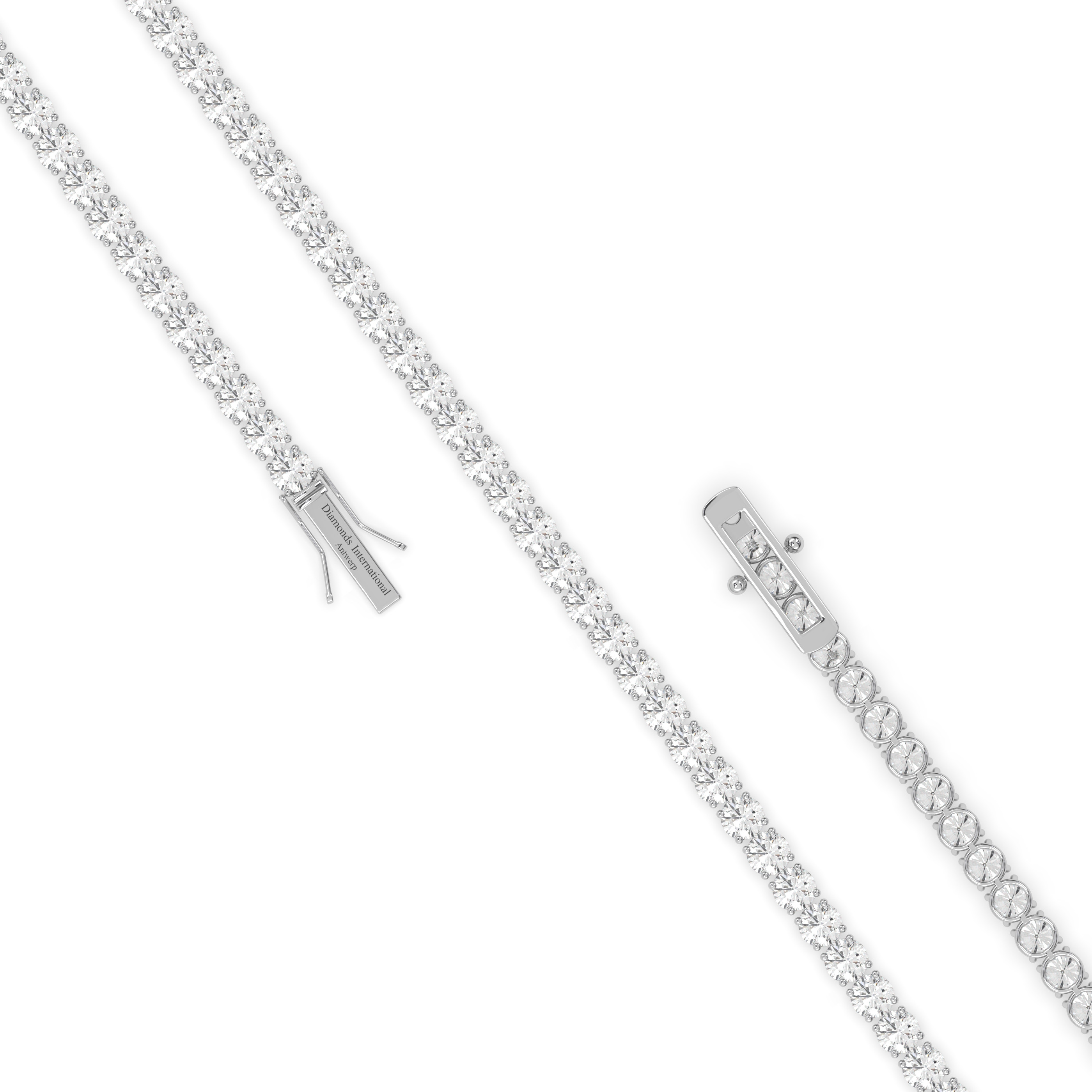 18k white gold 10 carat round diamond tennis minimalist necklace